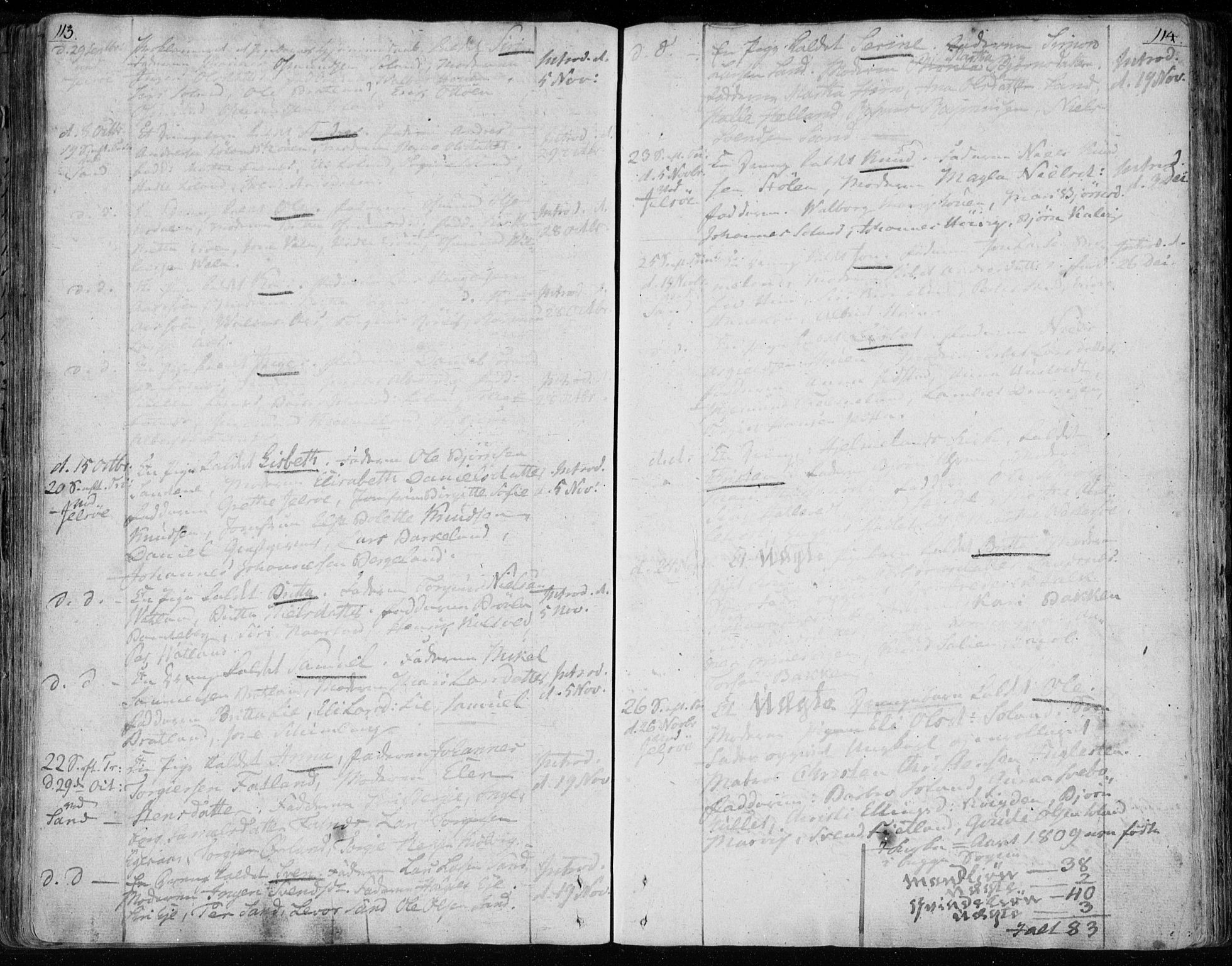 Jelsa sokneprestkontor, AV/SAST-A-101842/01/IV: Ministerialbok nr. A 4, 1796-1816, s. 113-114