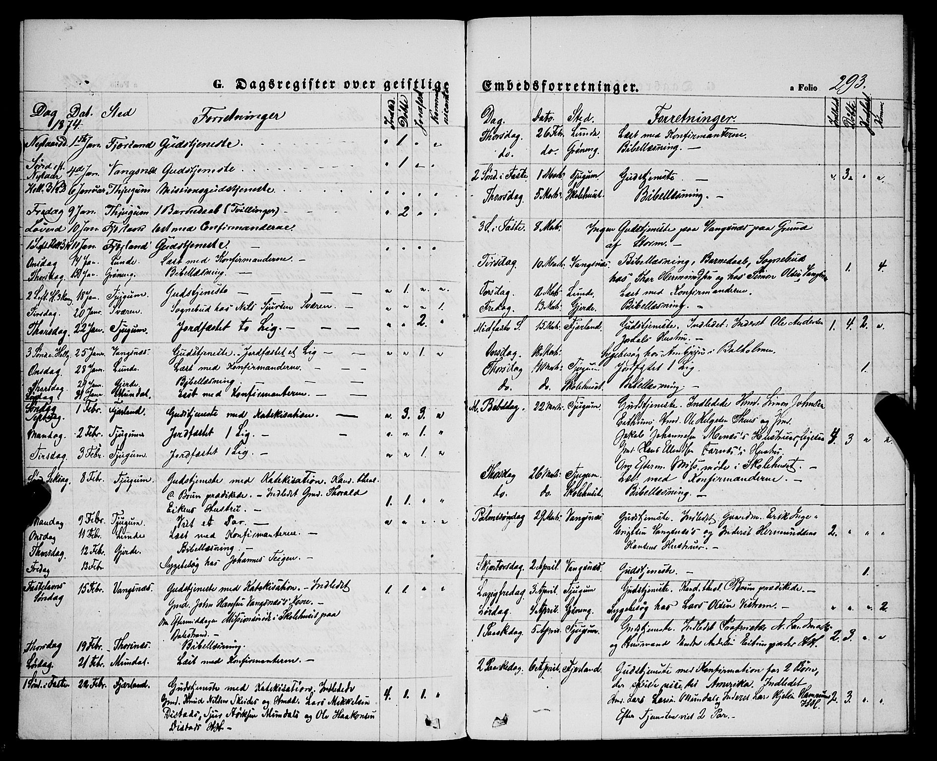 Balestrand sokneprestembete, AV/SAB-A-79601/H/Haa/Haaa/L0003: Ministerialbok nr. A 3, 1867-1878, s. 293