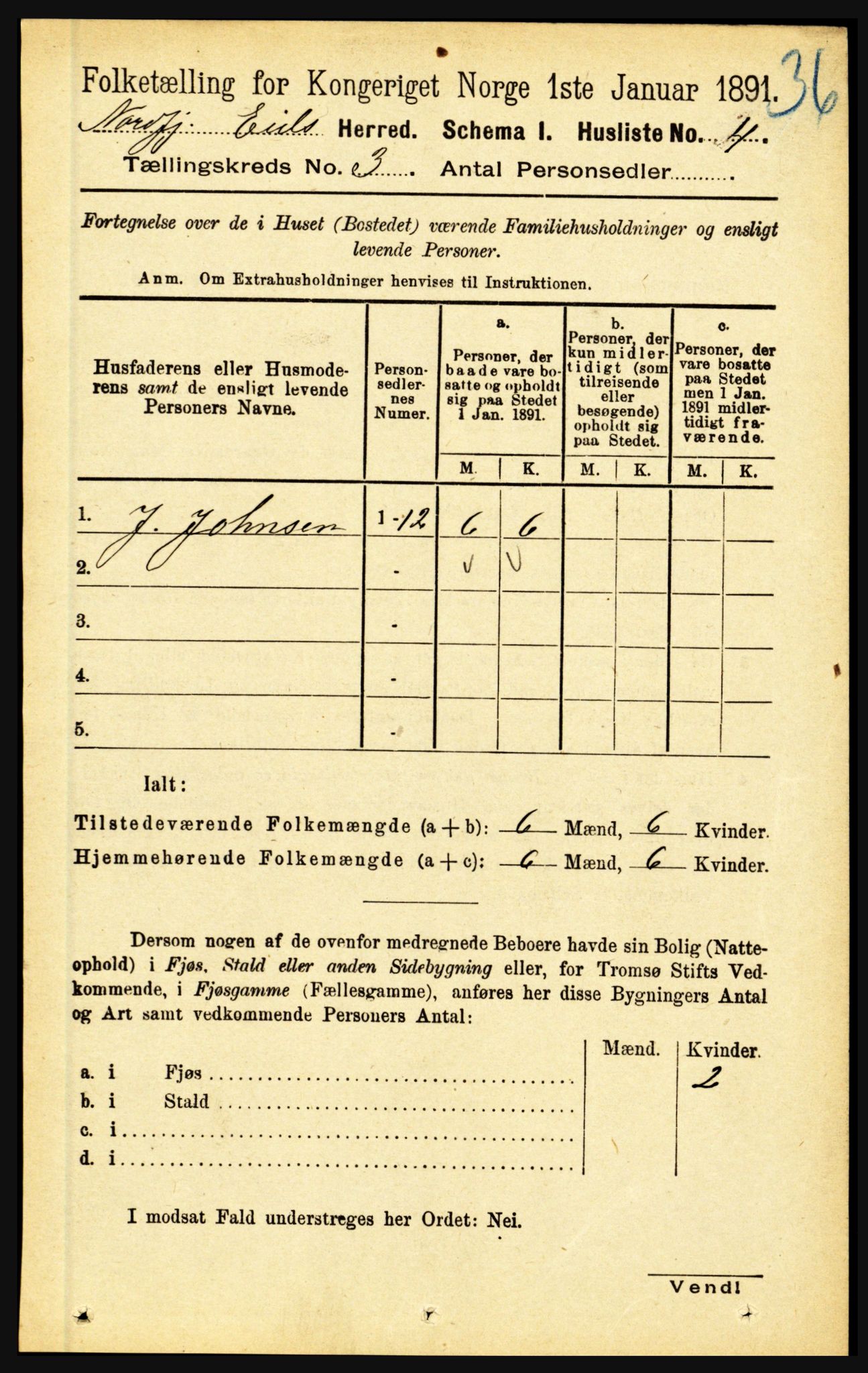 RA, Folketelling 1891 for 1443 Eid herred, 1891, s. 491