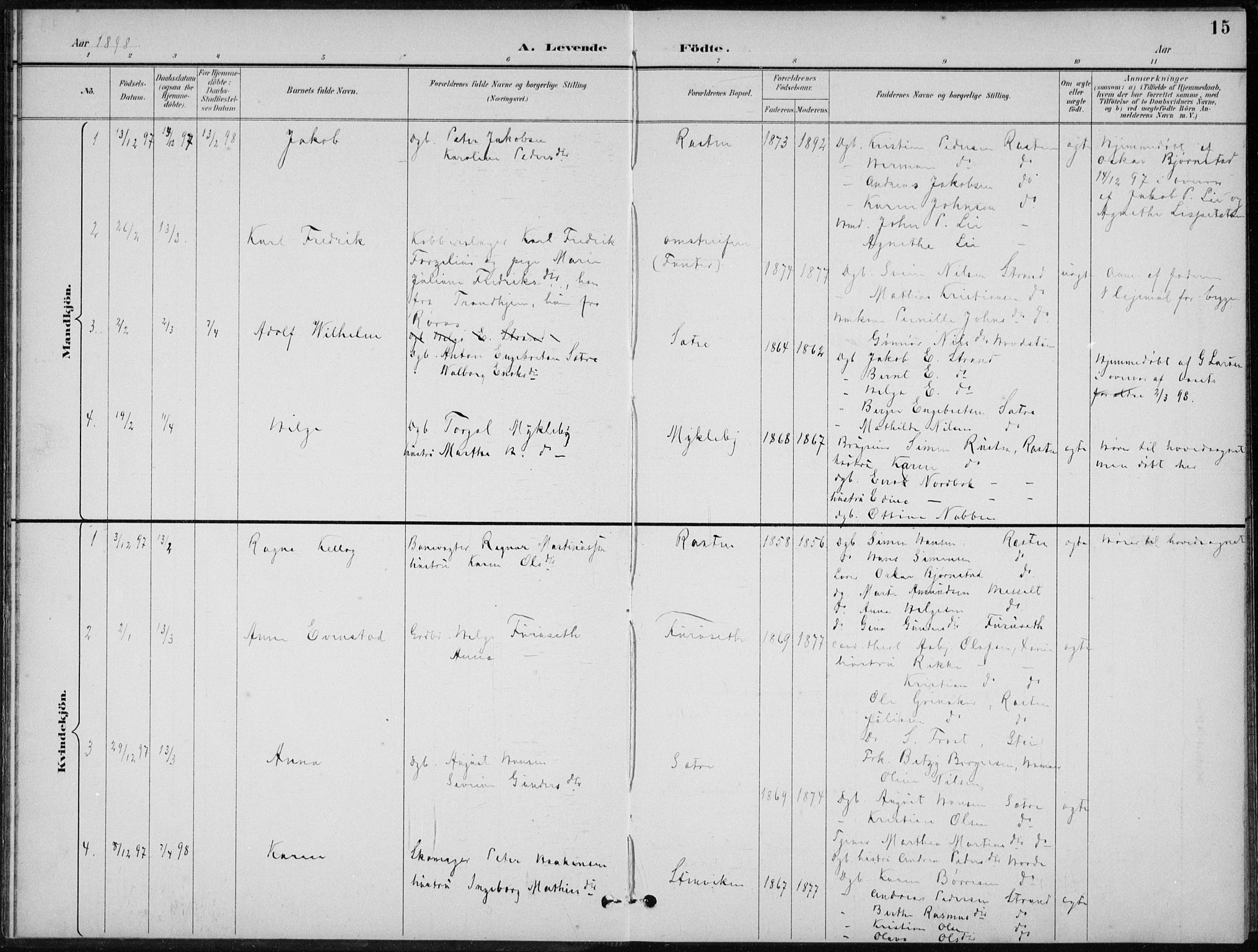 Stor-Elvdal prestekontor, AV/SAH-PREST-052/H/Ha/Hab/L0004: Klokkerbok nr. 4, 1895-1938, s. 15