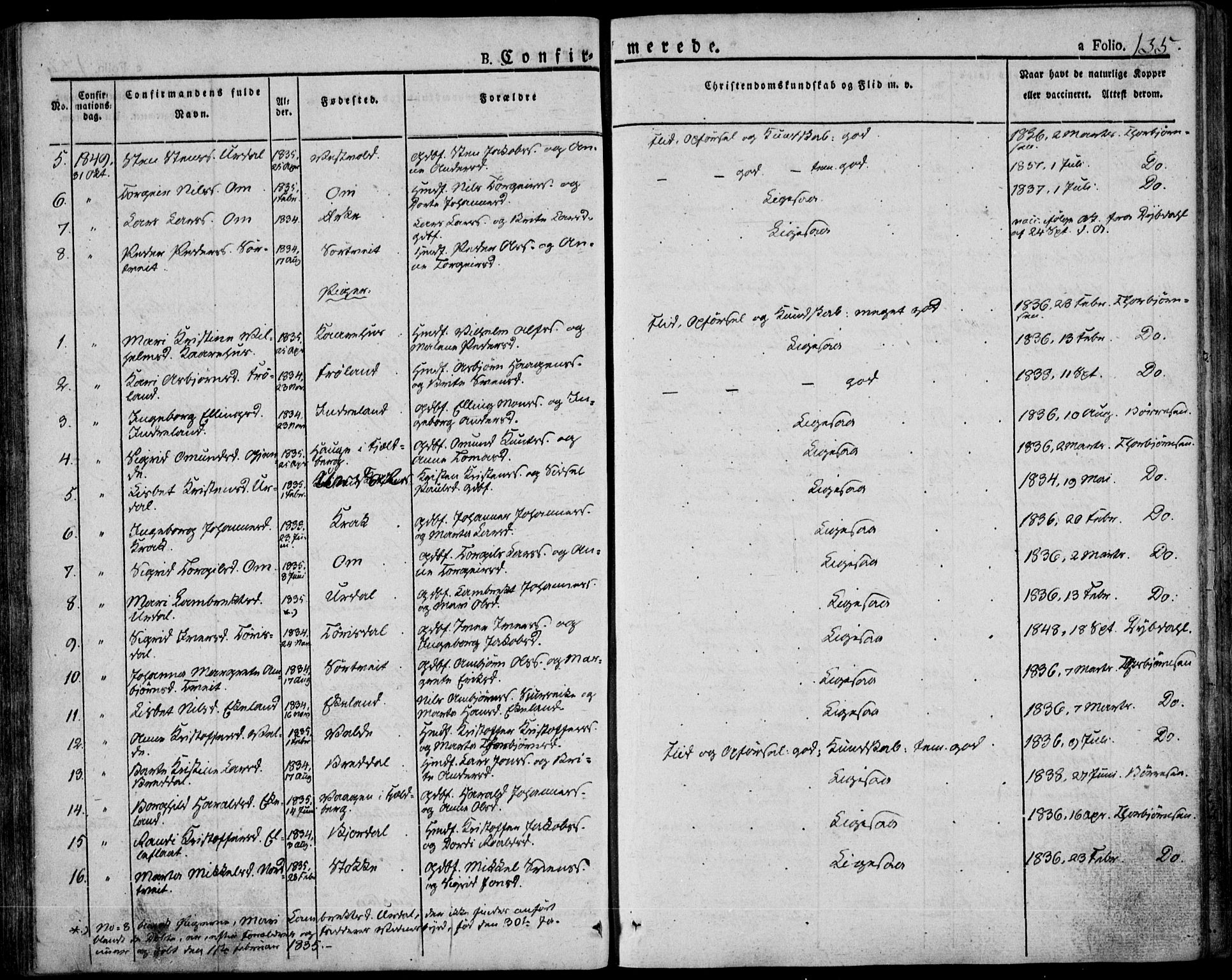 Skjold sokneprestkontor, AV/SAST-A-101847/H/Ha/Haa/L0005: Ministerialbok nr. A 5, 1830-1856, s. 135