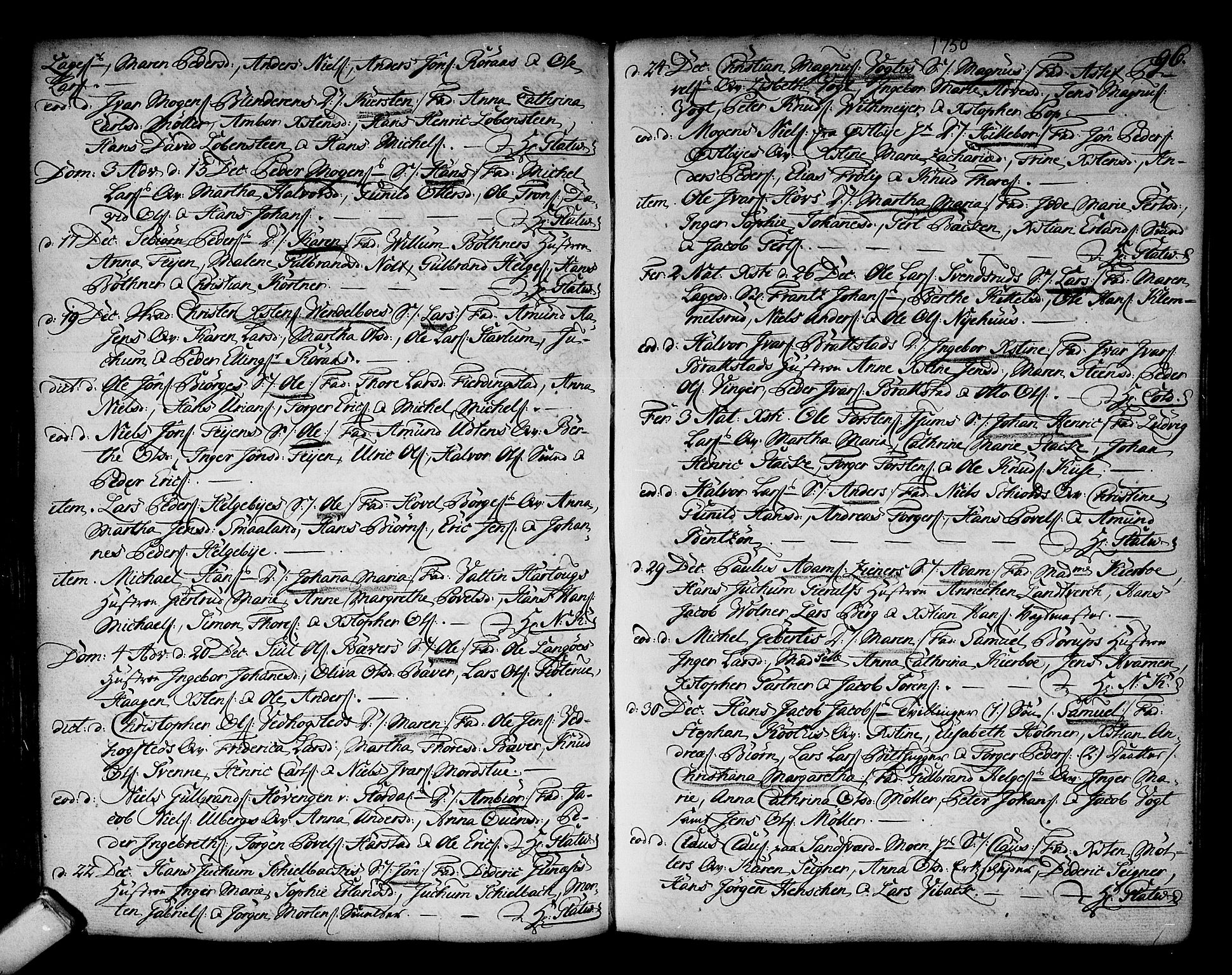 Kongsberg kirkebøker, SAKO/A-22/F/Fa/L0003: Ministerialbok nr. I 3, 1744-1755, s. 96