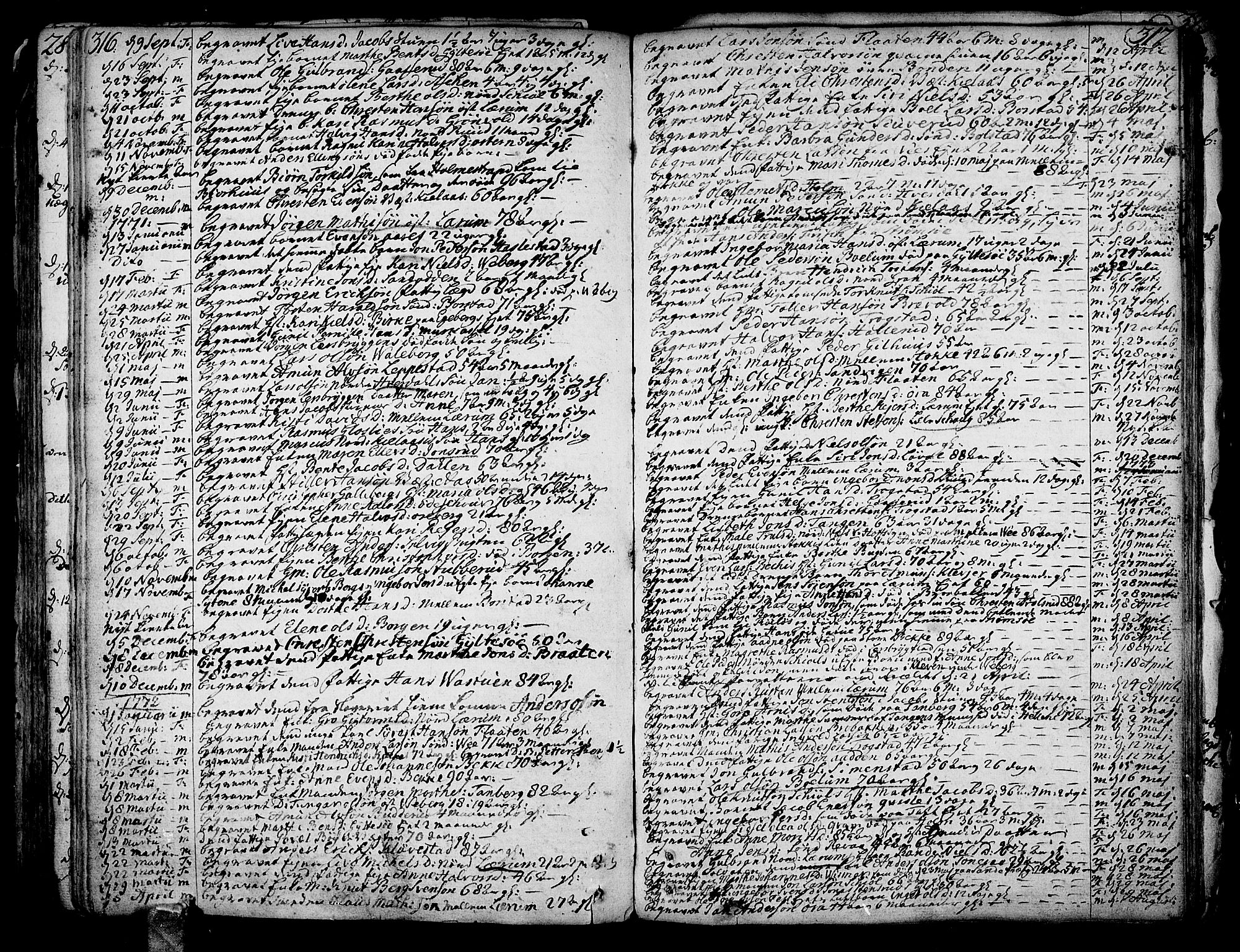 Sande Kirkebøker, AV/SAKO-A-53/F/Fa/L0001: Ministerialbok nr. 1, 1753-1803, s. 316-317