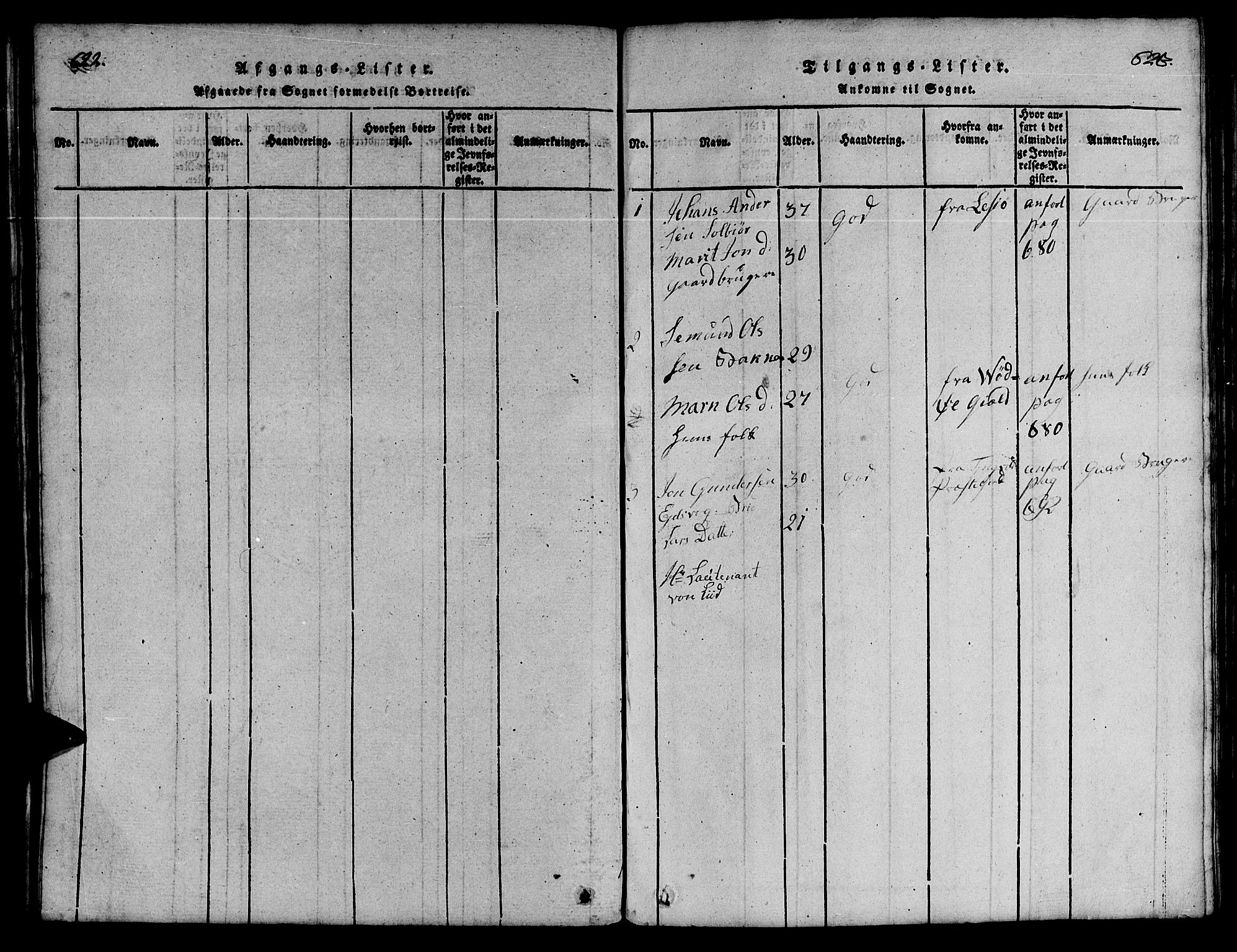 Ministerialprotokoller, klokkerbøker og fødselsregistre - Møre og Romsdal, AV/SAT-A-1454/551/L0629: Klokkerbok nr. 551C01, 1818-1839, s. 622-623