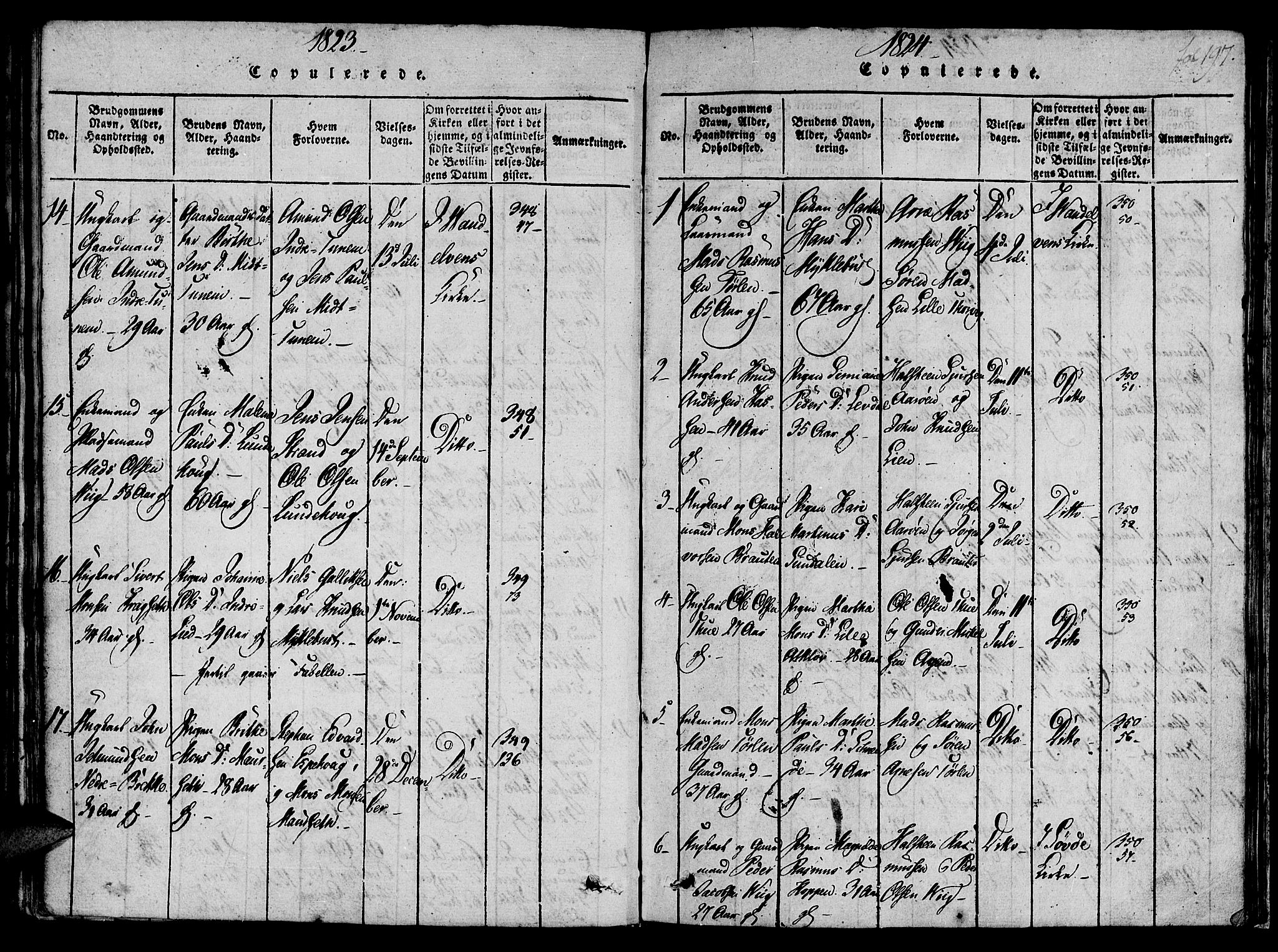 Ministerialprotokoller, klokkerbøker og fødselsregistre - Møre og Romsdal, SAT/A-1454/501/L0004: Ministerialbok nr. 501A04, 1816-1831, s. 197