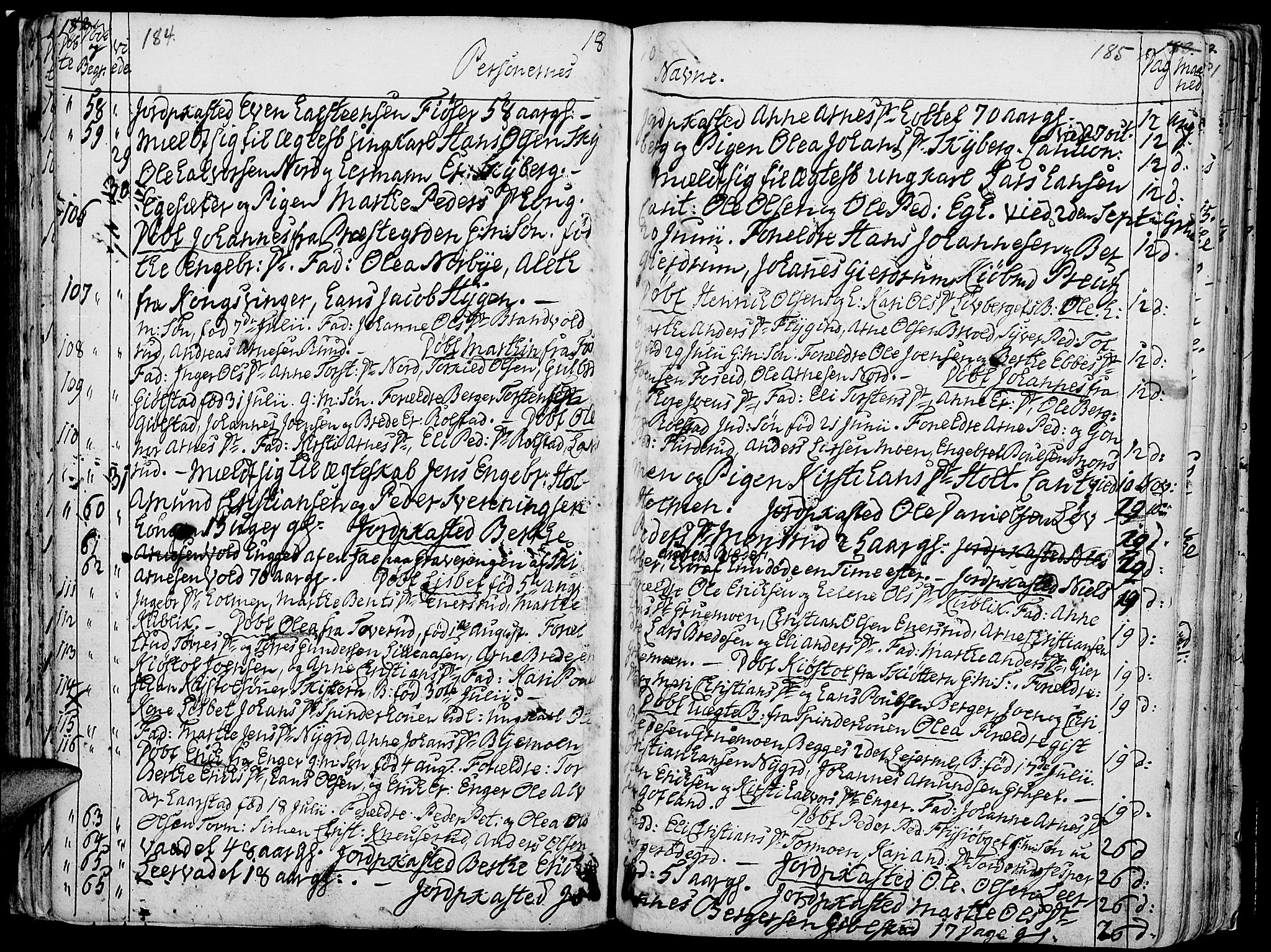 Grue prestekontor, AV/SAH-PREST-036/H/Ha/Haa/L0005: Ministerialbok nr. 5, 1805-1814, s. 184-185