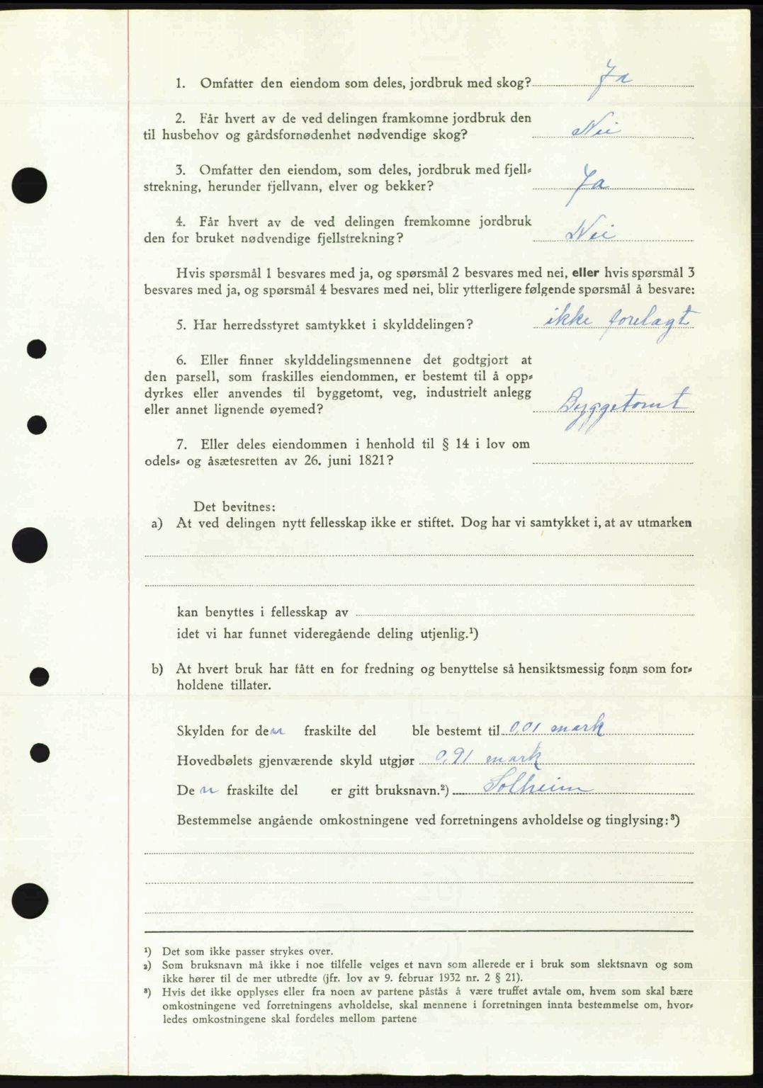 Nordre Sunnmøre sorenskriveri, AV/SAT-A-0006/1/2/2C/2Ca: Pantebok nr. A32, 1949-1949, Dagboknr: 2210/1949