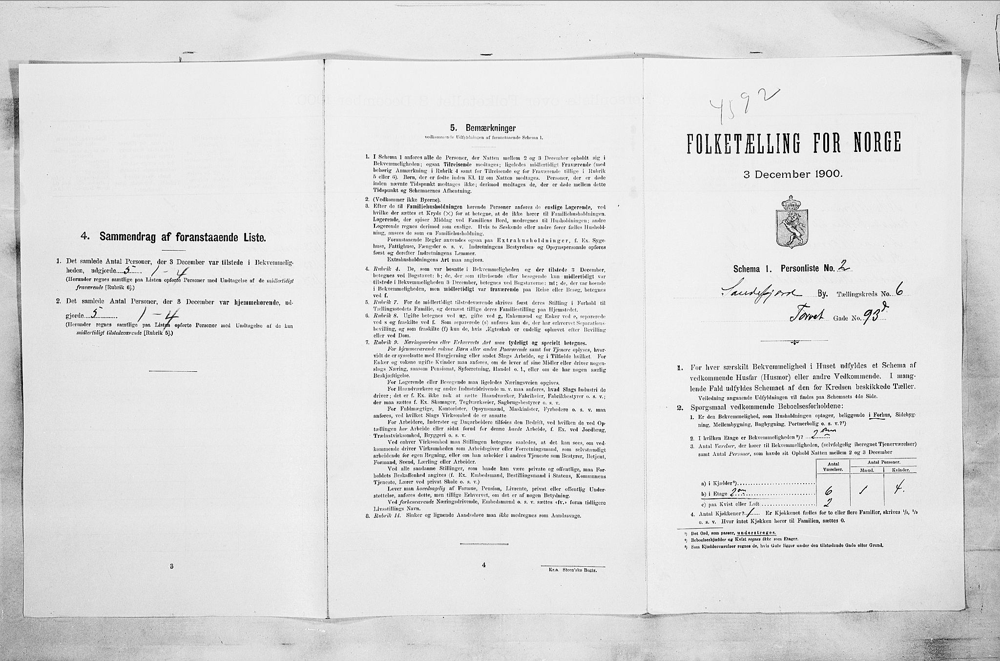 RA, Folketelling 1900 for 0706 Sandefjord kjøpstad, 1900, s. 1500