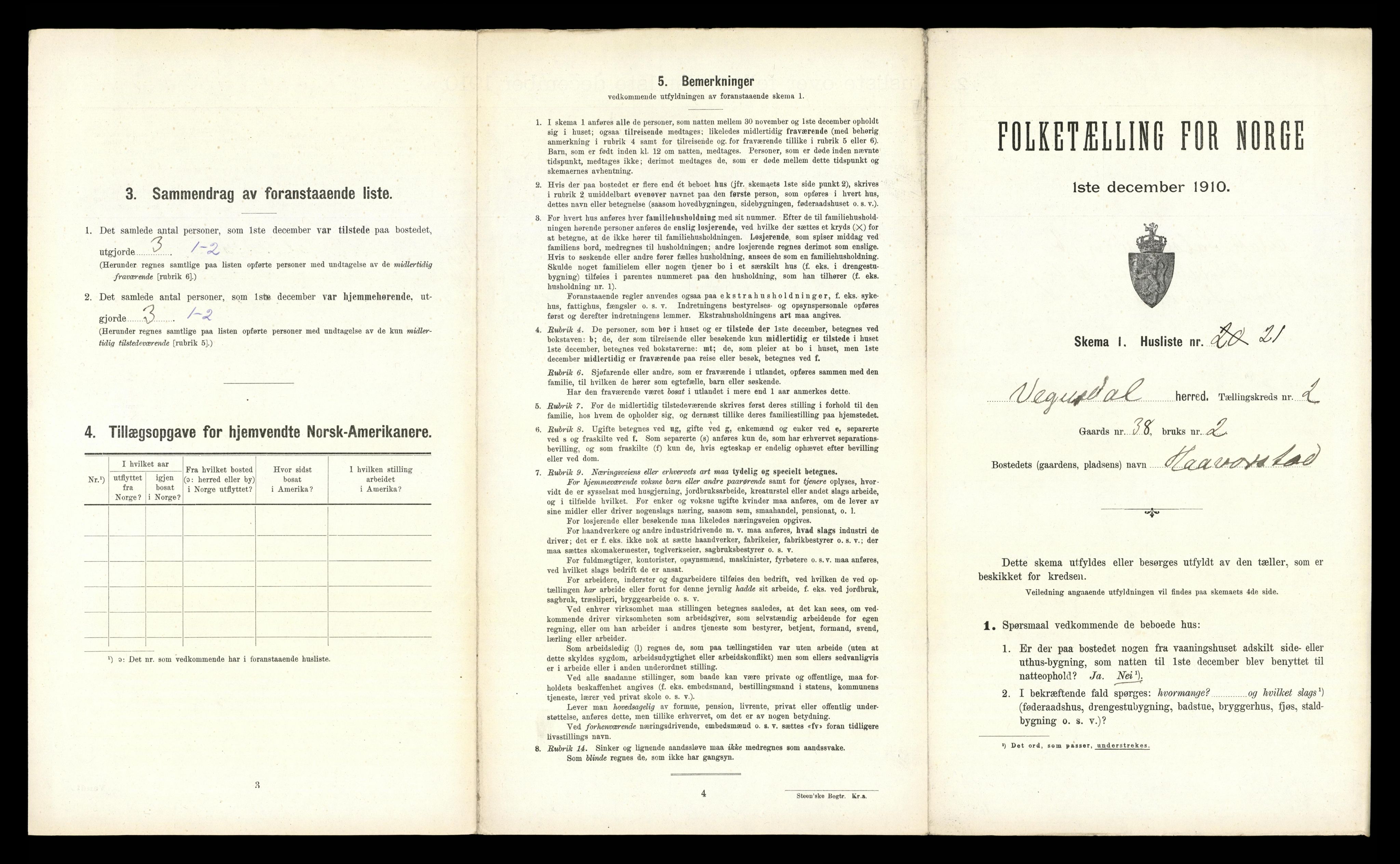 RA, Folketelling 1910 for 0934 Vegusdal herred, 1910, s. 135