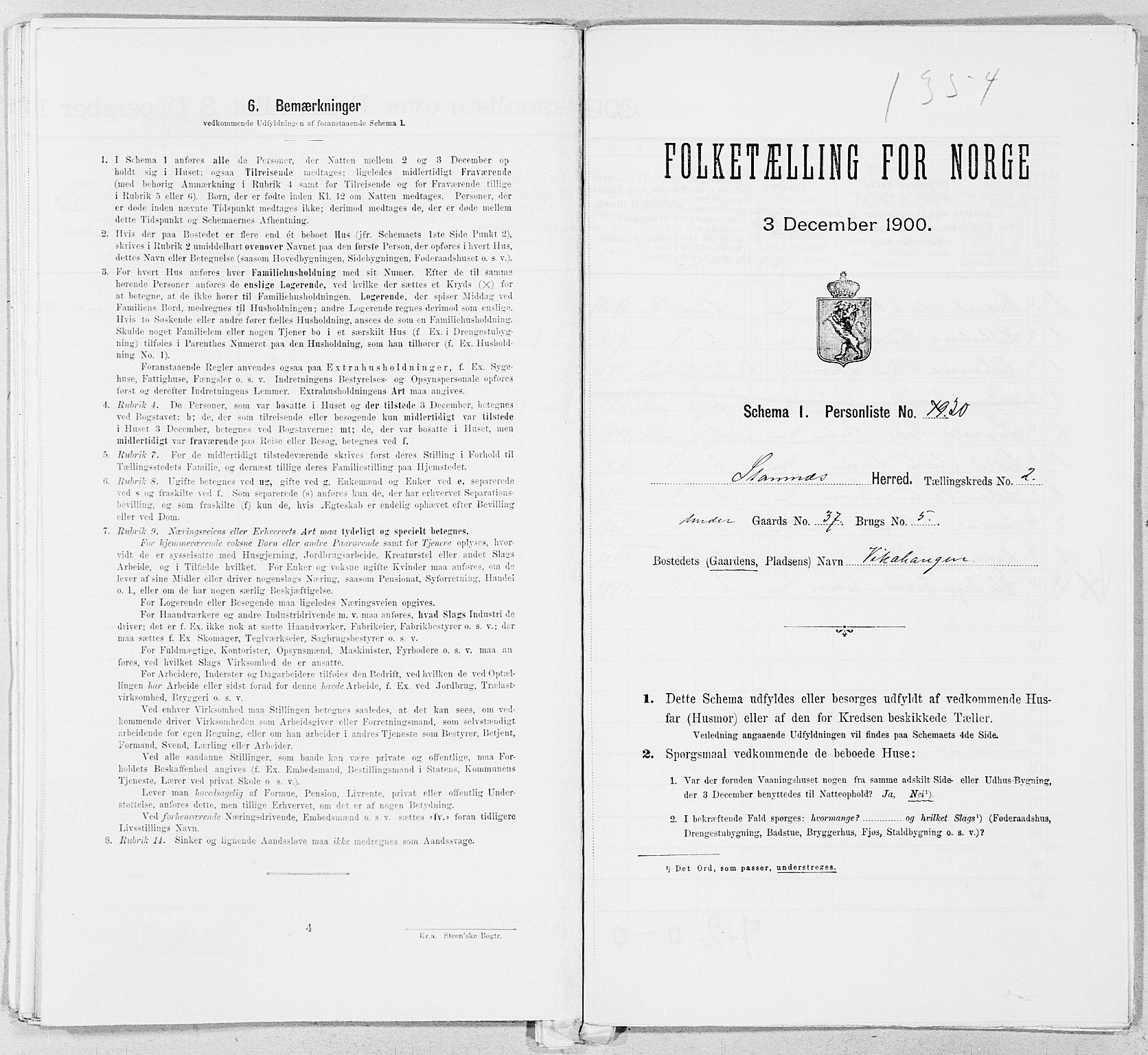 SAT, Folketelling 1900 for 1821 Stamnes herred, 1900, s. 231