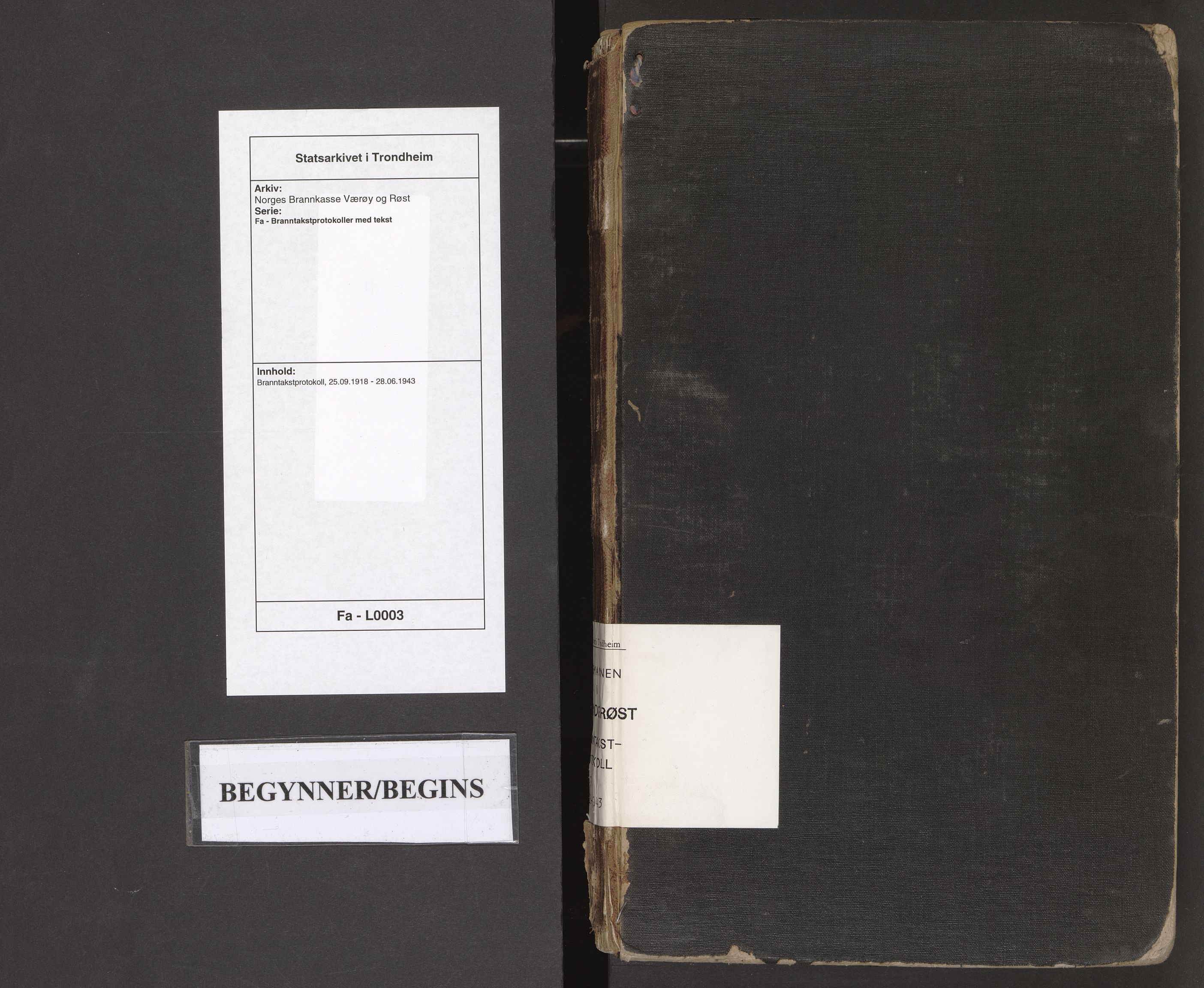 Norges Brannkasse Værøy og Røst, AV/SAT-A-5586/Fa/L0003: Branntakstprotokoll, 1918-1943