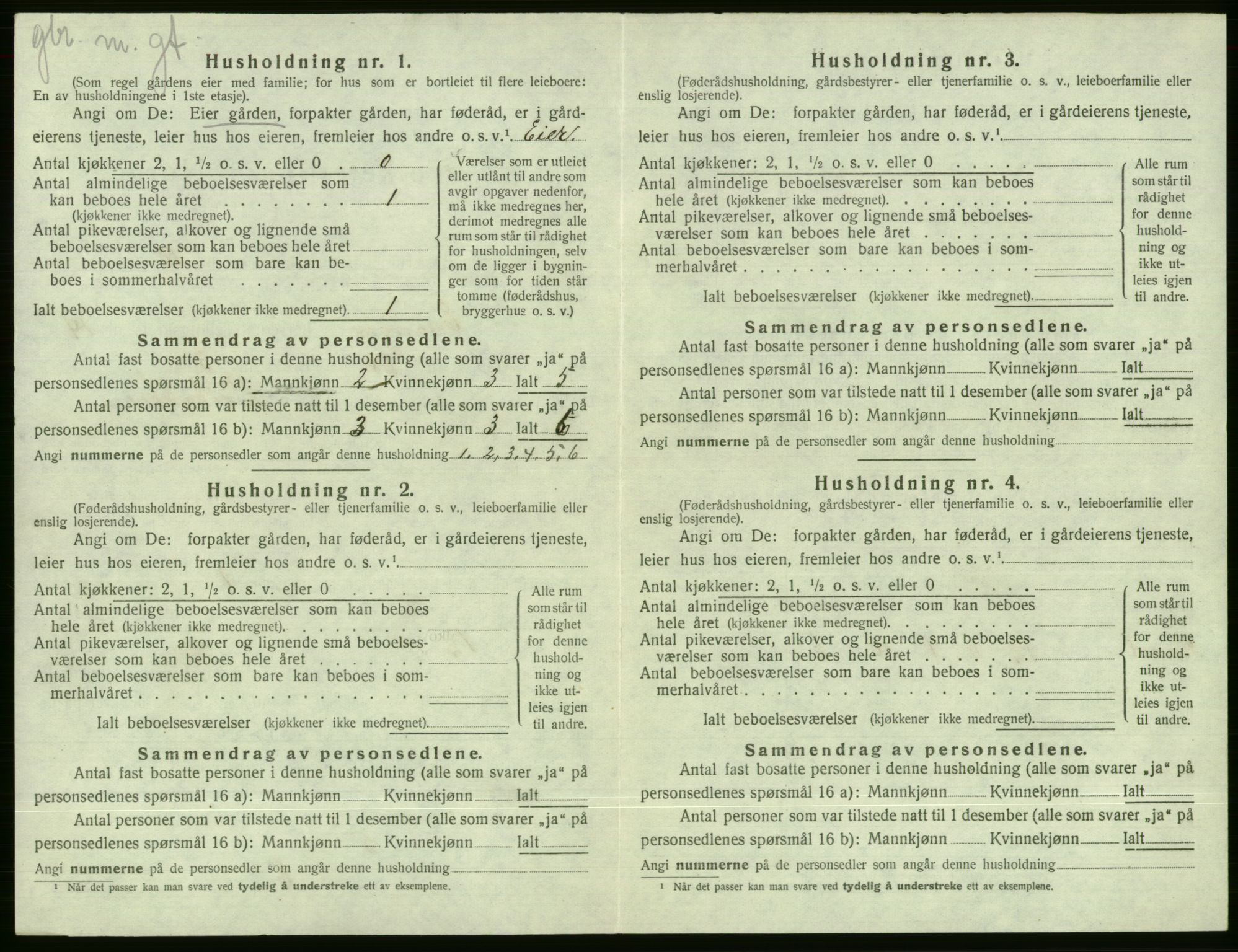 SAB, Folketelling 1920 for 1237 Evanger herred, 1920, s. 654