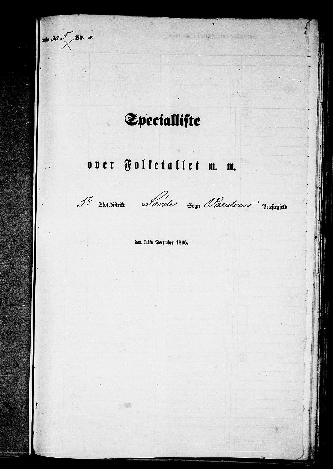 RA, Folketelling 1865 for 1511P Vanylven prestegjeld, 1865, s. 80