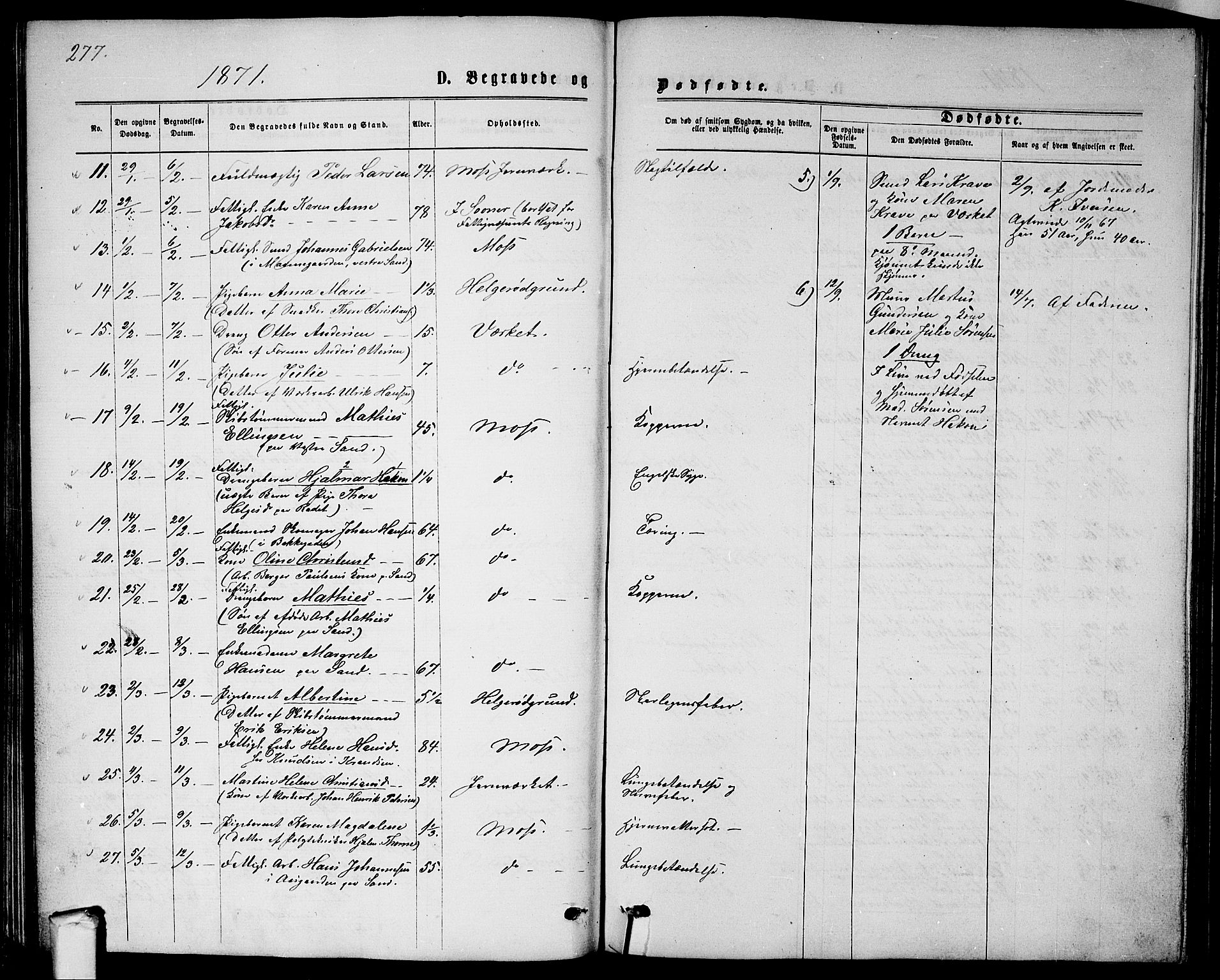 Moss prestekontor Kirkebøker, AV/SAO-A-2003/G/Ga/L0004: Klokkerbok nr.  I 4, 1869-1877, s. 277
