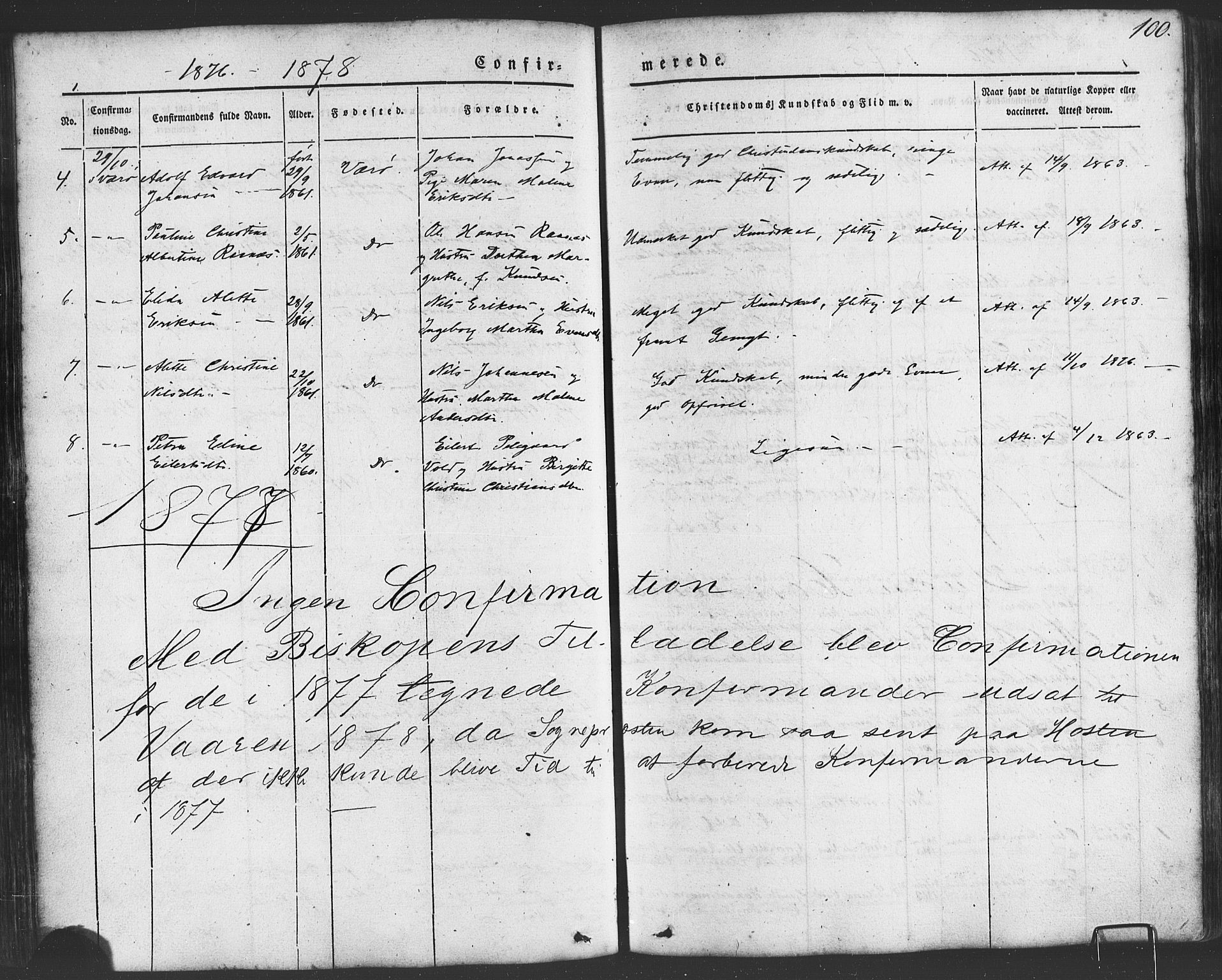 Ministerialprotokoller, klokkerbøker og fødselsregistre - Nordland, SAT/A-1459/807/L0121: Ministerialbok nr. 807A04, 1846-1879, s. 100