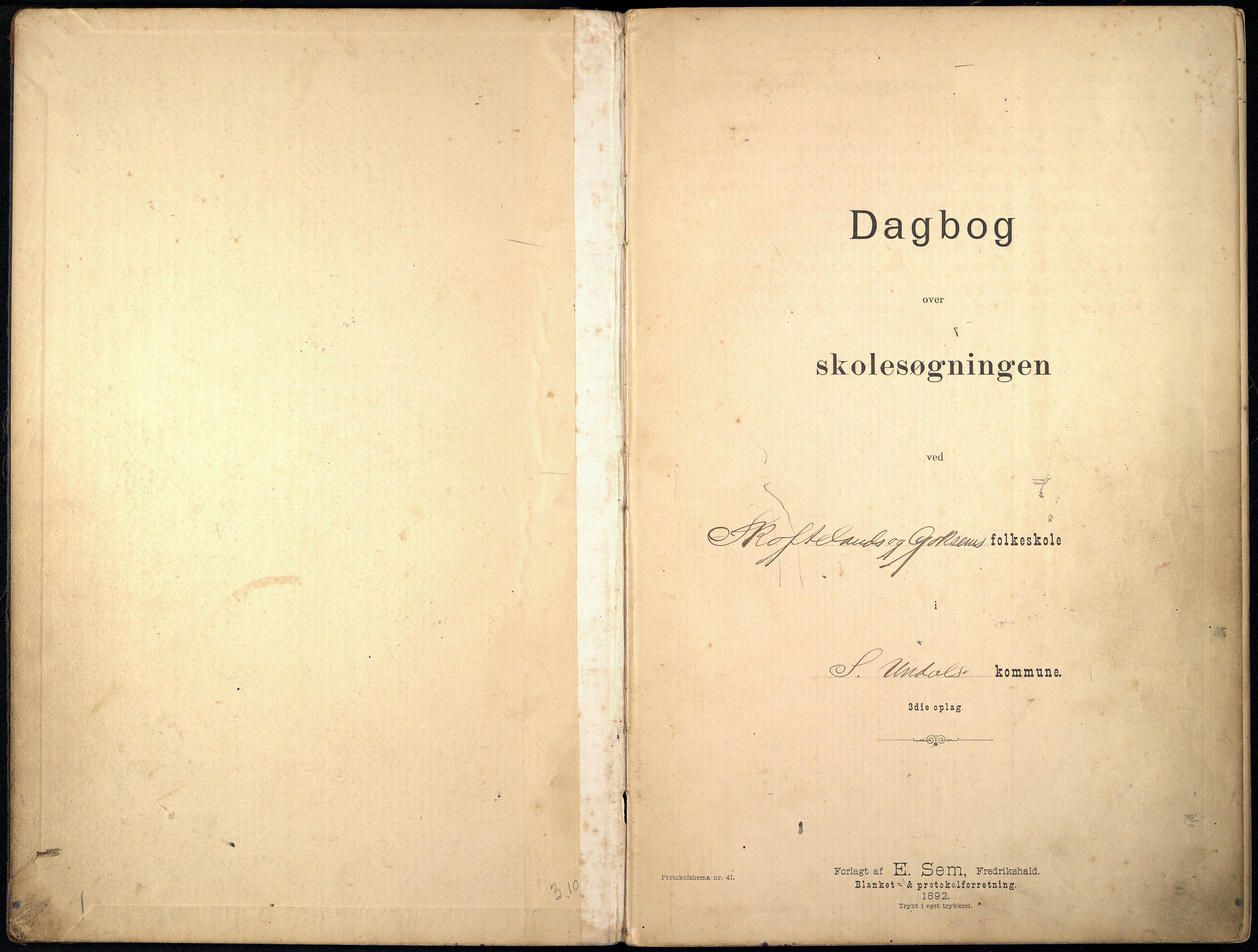Sør-Audnedal kommune - Goksem Skole, IKAV/1029SØ554/I/L0001: Dagbok, 1896-1911