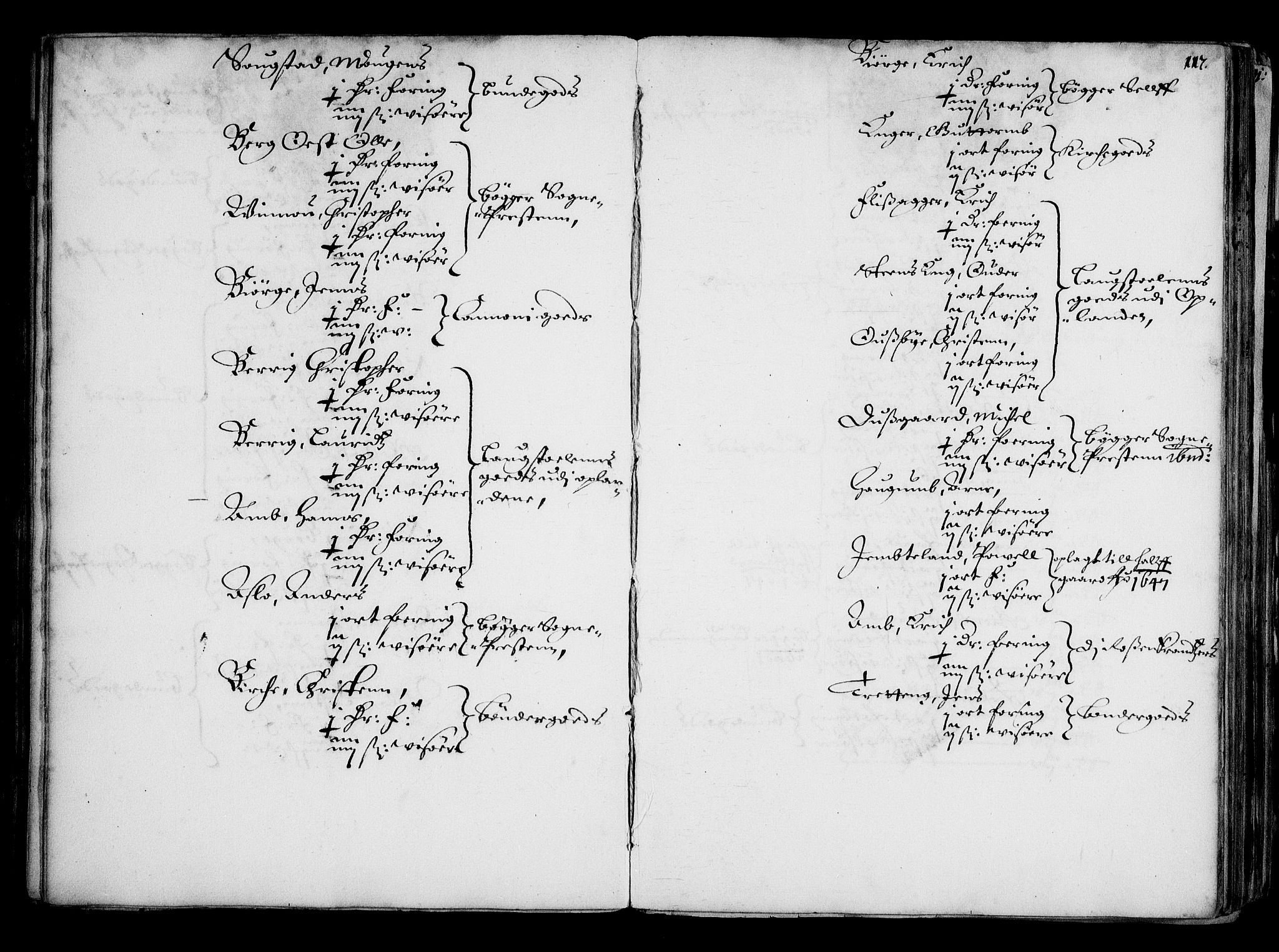 Rentekammeret inntil 1814, Realistisk ordnet avdeling, AV/RA-EA-4070/N/Na/L0001: [XI f]: Akershus stifts jordebok, 1652, s. 116b-117a