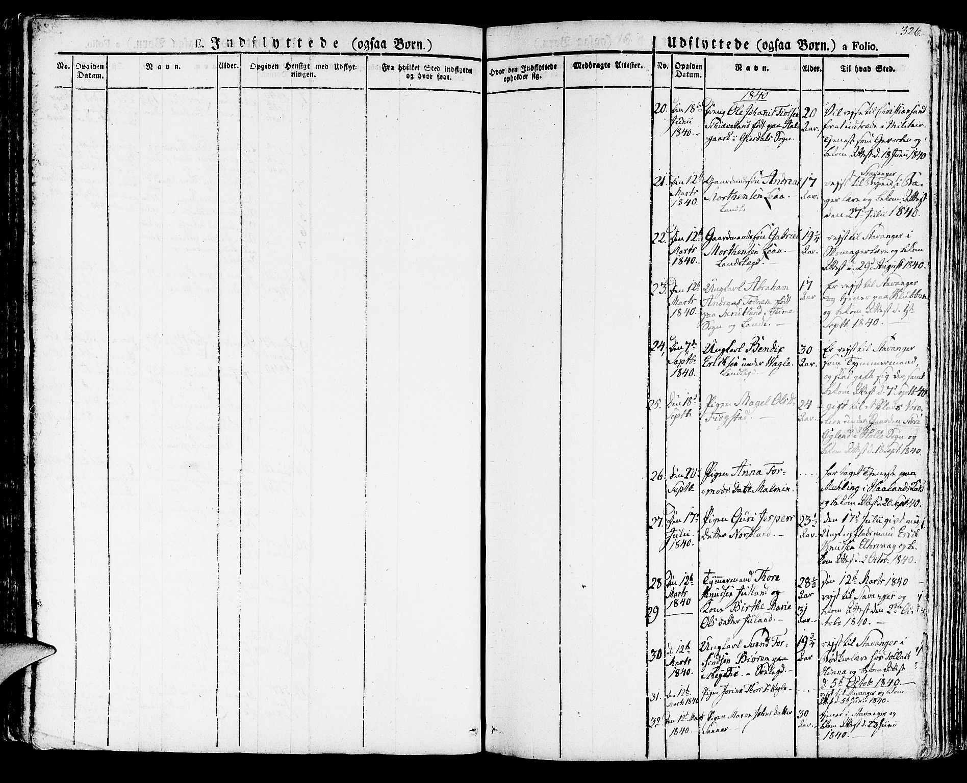 Høyland sokneprestkontor, AV/SAST-A-101799/001/30BA/L0007: Ministerialbok nr. A 7 /1, 1825-1841, s. 326