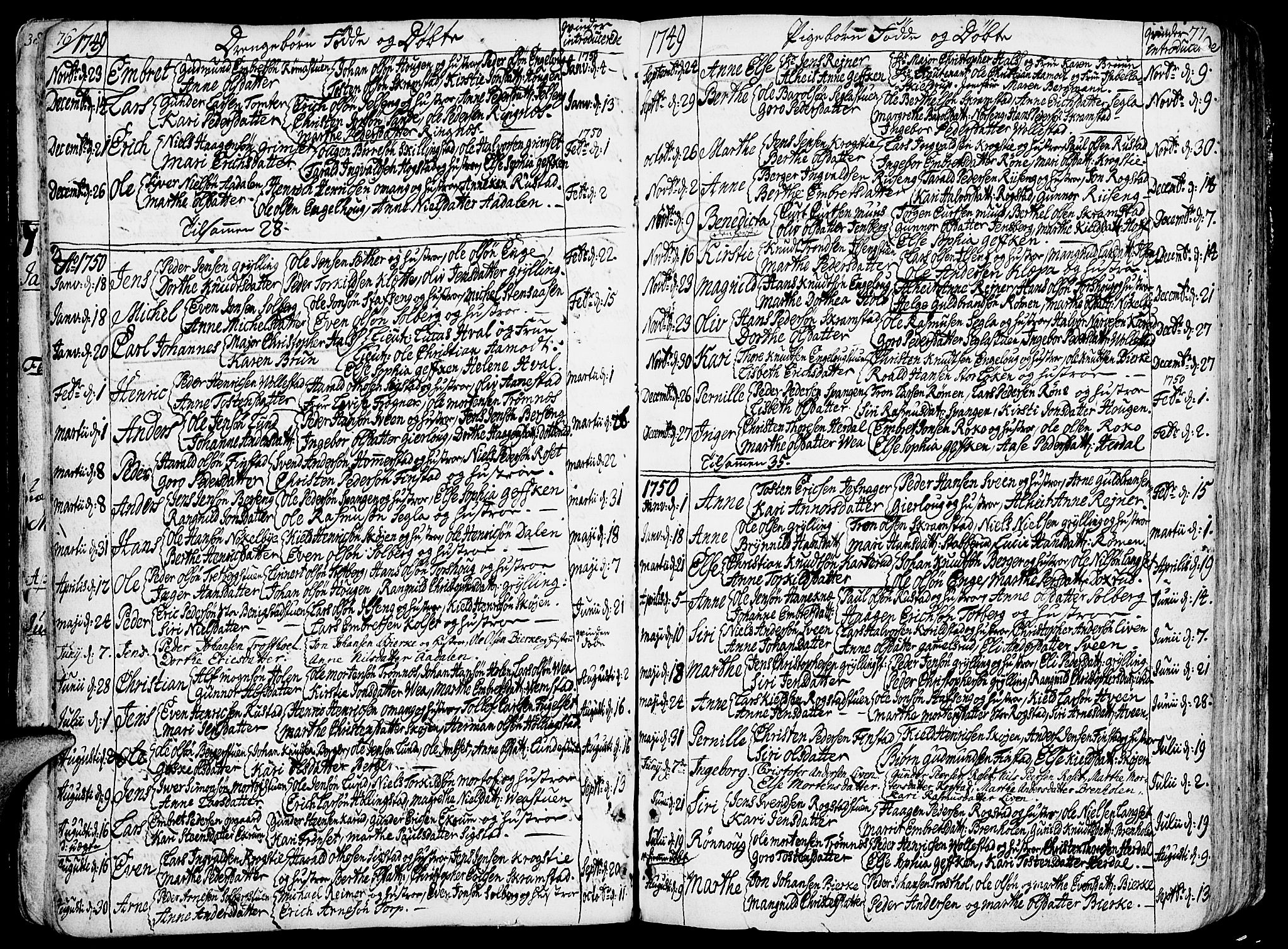 Løten prestekontor, AV/SAH-PREST-022/K/Ka/L0002: Ministerialbok nr. 2, 1731-1772, s. 76-77