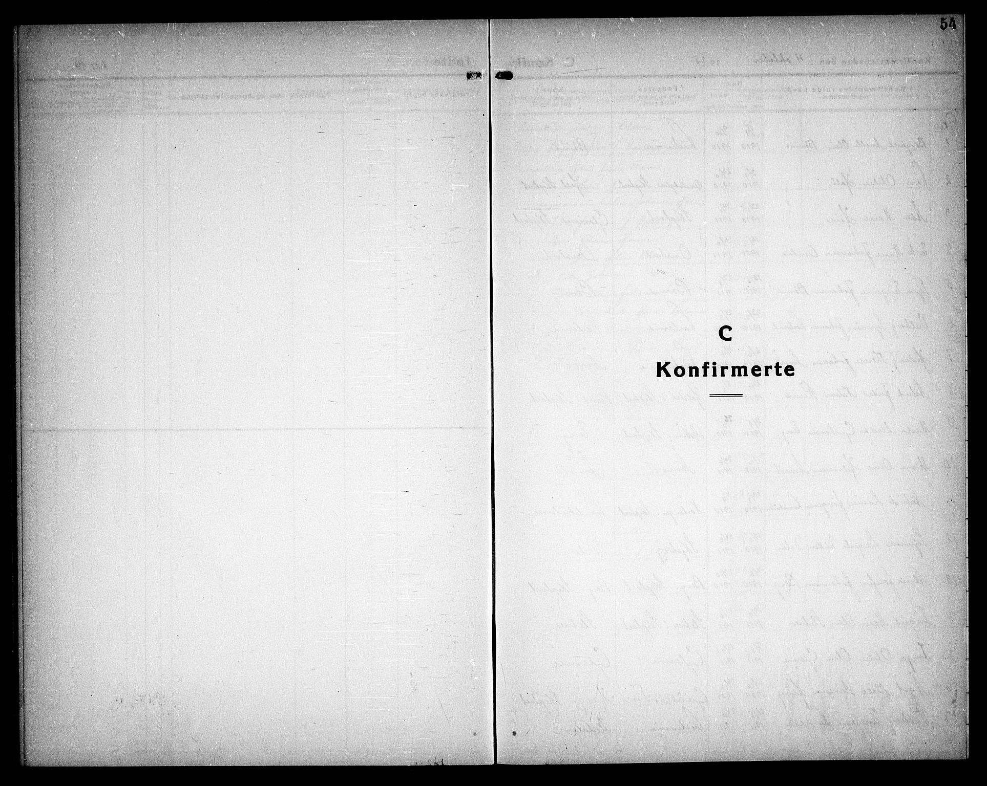 Skiptvet prestekontor Kirkebøker, SAO/A-20009/G/Ga/L0004: Klokkerbok nr. 4, 1925-1934, s. 54