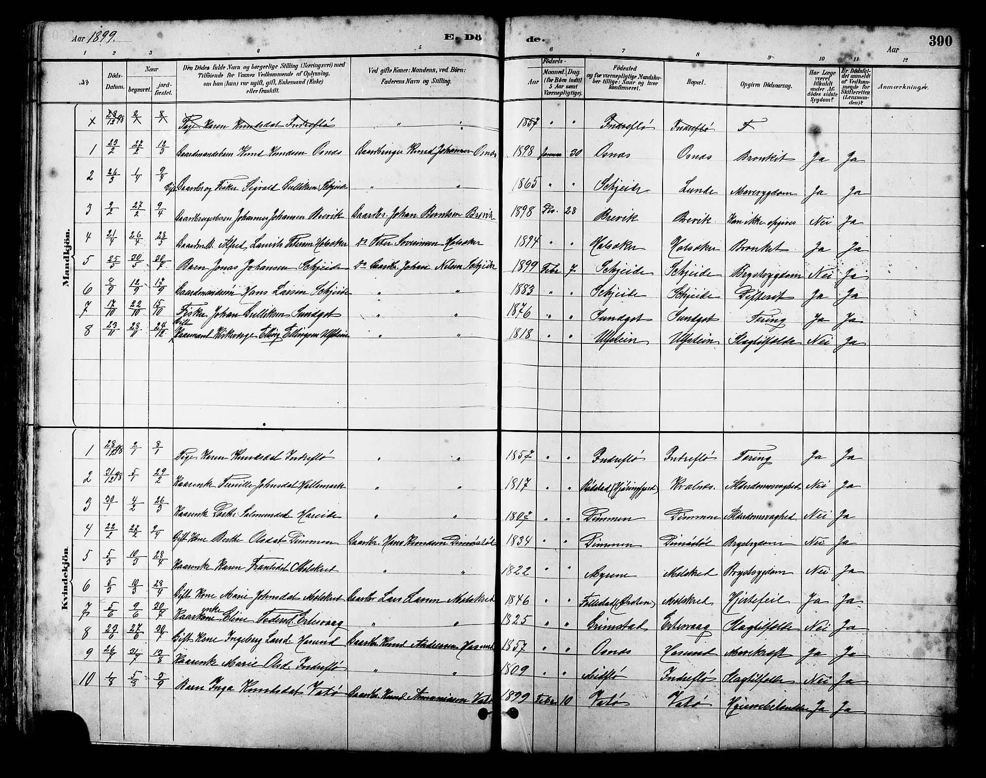 Ministerialprotokoller, klokkerbøker og fødselsregistre - Møre og Romsdal, AV/SAT-A-1454/509/L0112: Klokkerbok nr. 509C02, 1883-1922, s. 390