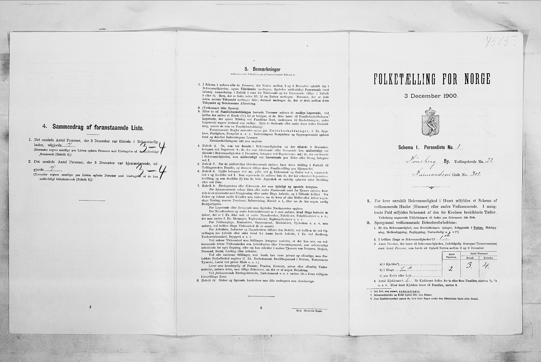 RA, Folketelling 1900 for 0705 Tønsberg kjøpstad, 1900, s. 3448