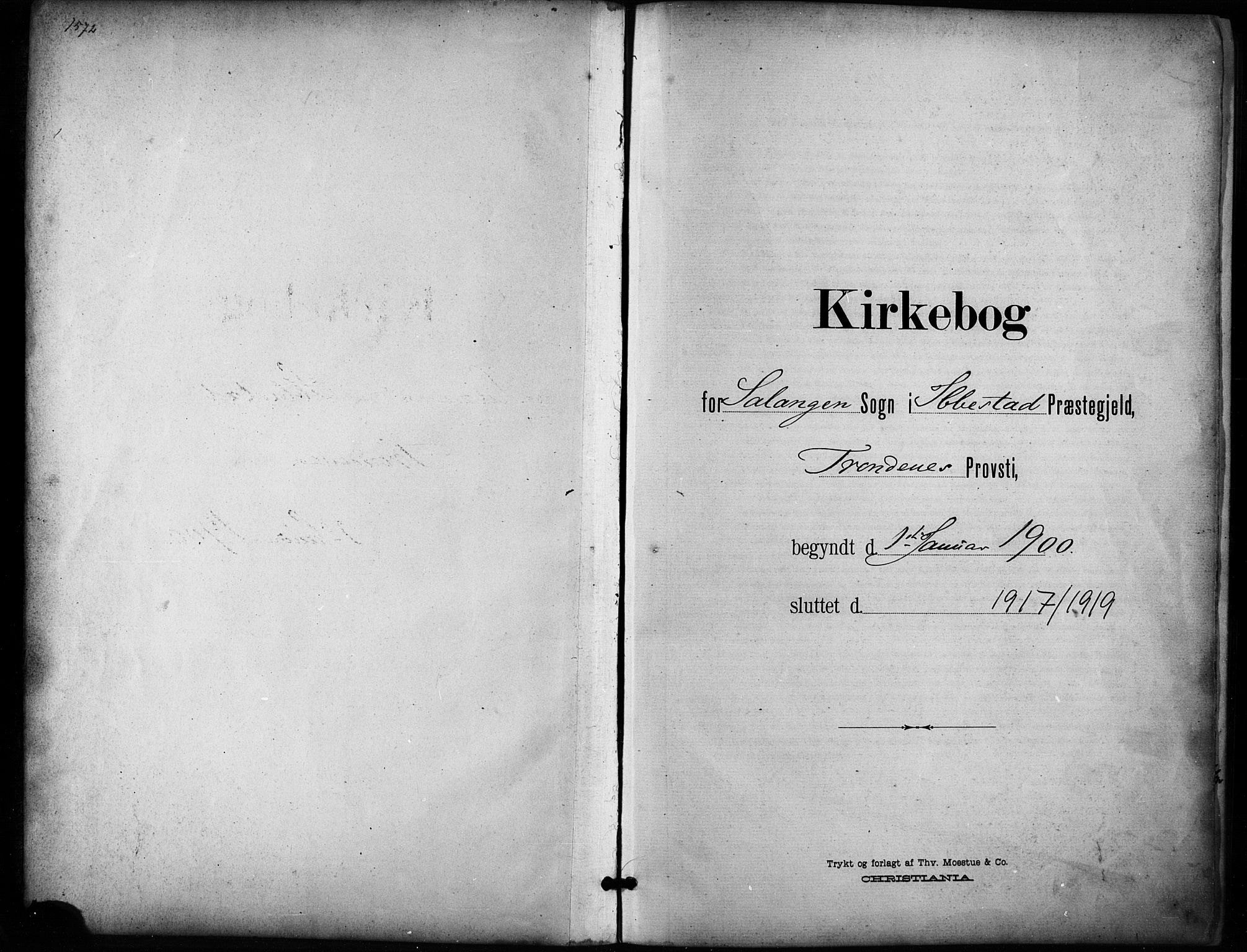 Salangen sokneprestembete, SATØ/S-1324/H/Ha/L0004klokker: Klokkerbok nr. 4, 1900-1924