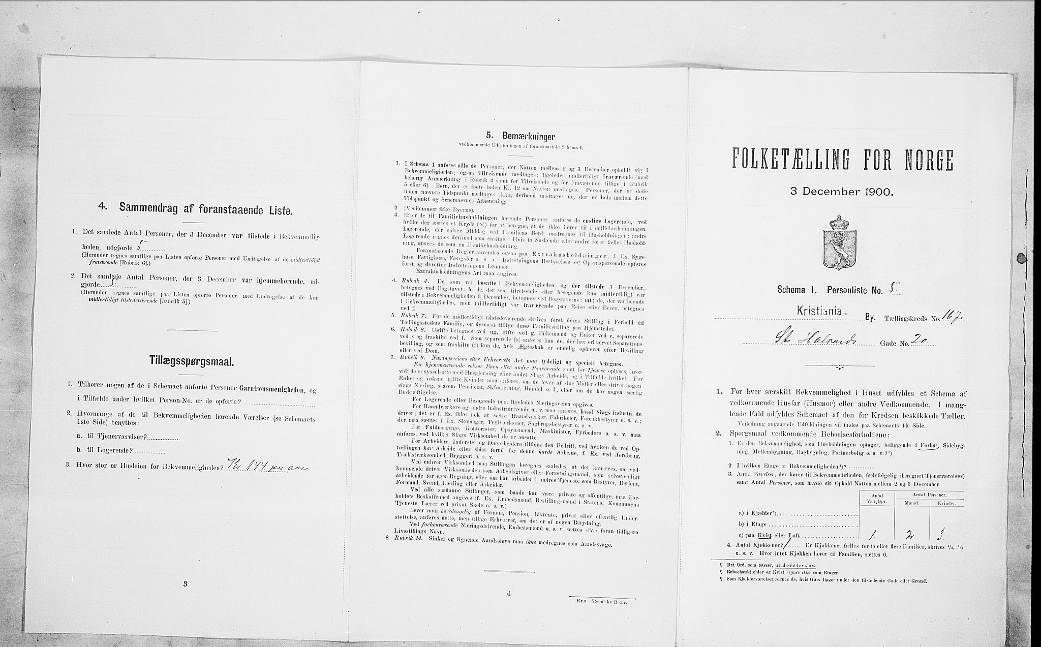 SAO, Folketelling 1900 for 0301 Kristiania kjøpstad, 1900, s. 89343