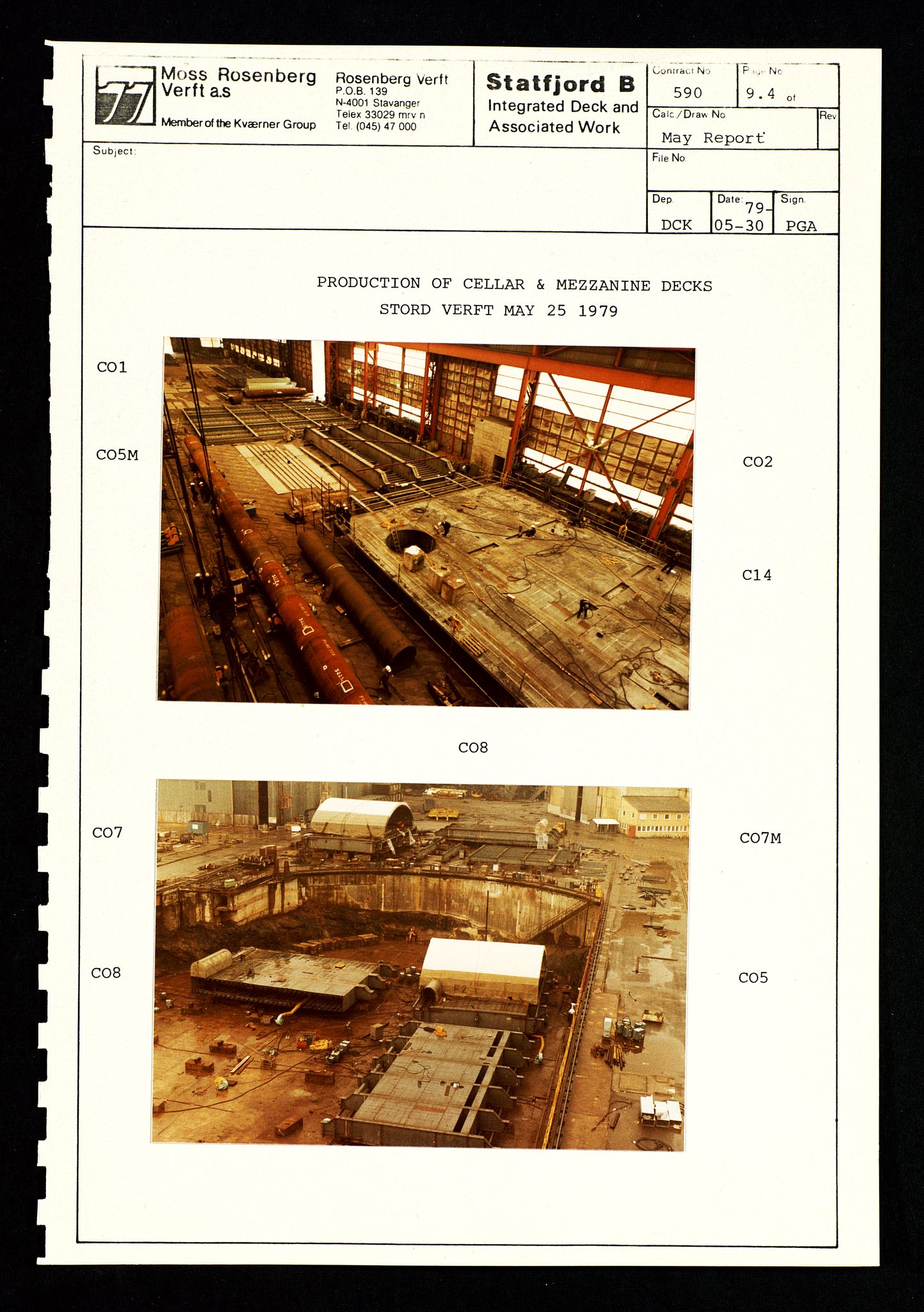 Pa 1400 - Moss Rosenberg Verft A/S, SAST/A-101696/E/Eb/Ebg/L0001: Statfjord B: Deck og offshore, 1979-1982, s. 50