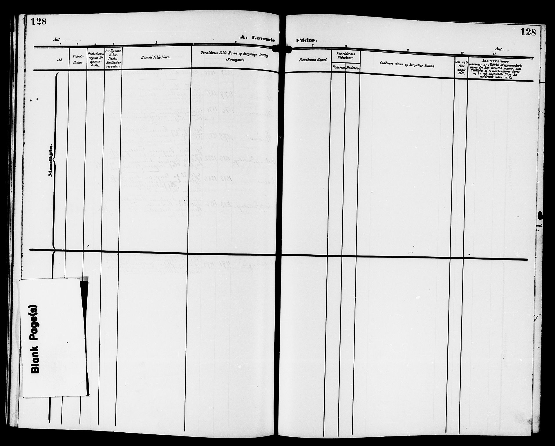 Strømsgodset kirkebøker, SAKO/A-324/G/Ga/L0002: Klokkerbok nr. 2, 1885-1910, s. 128