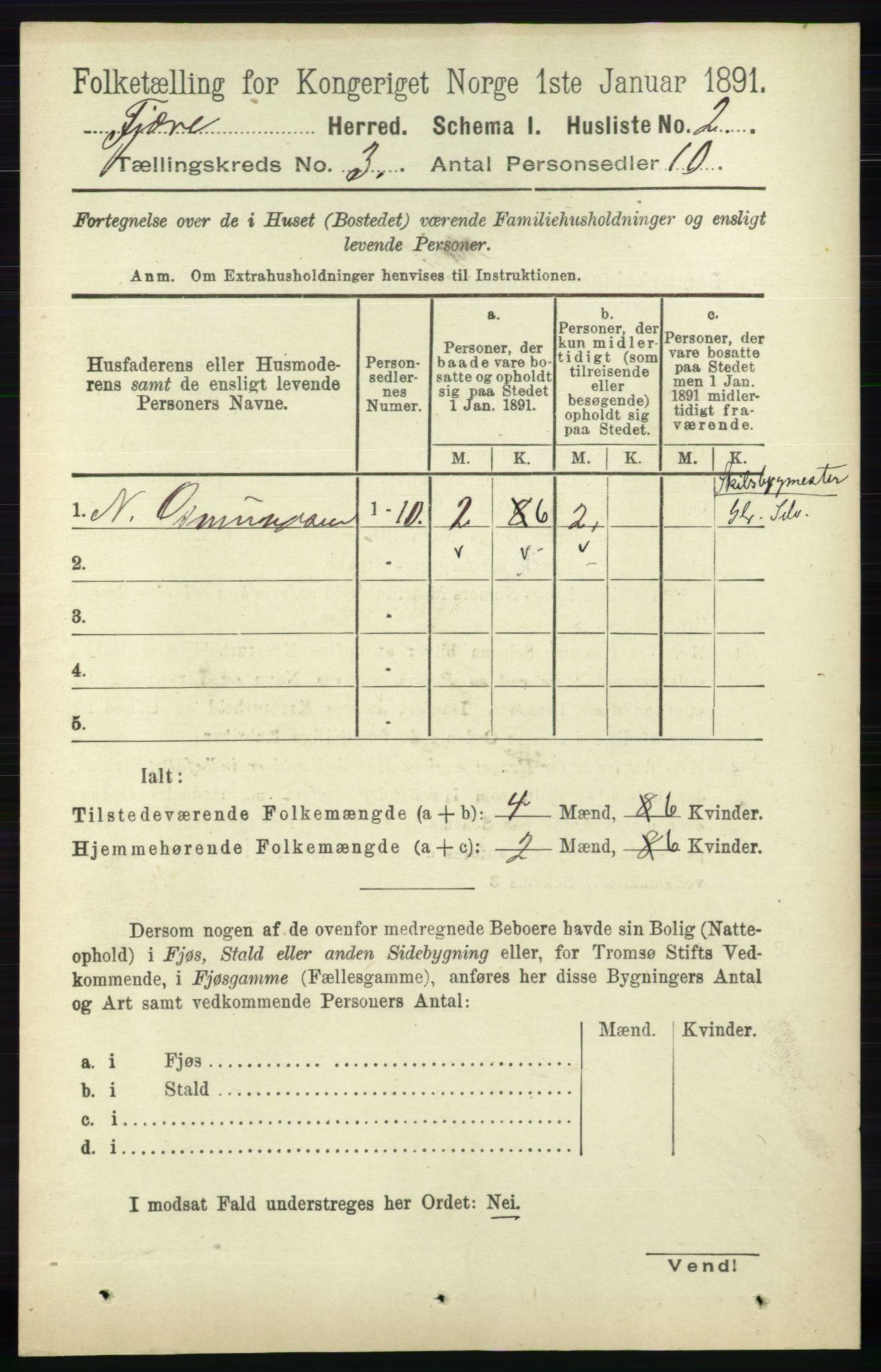 RA, Folketelling 1891 for 0923 Fjære herred, 1891, s. 1310