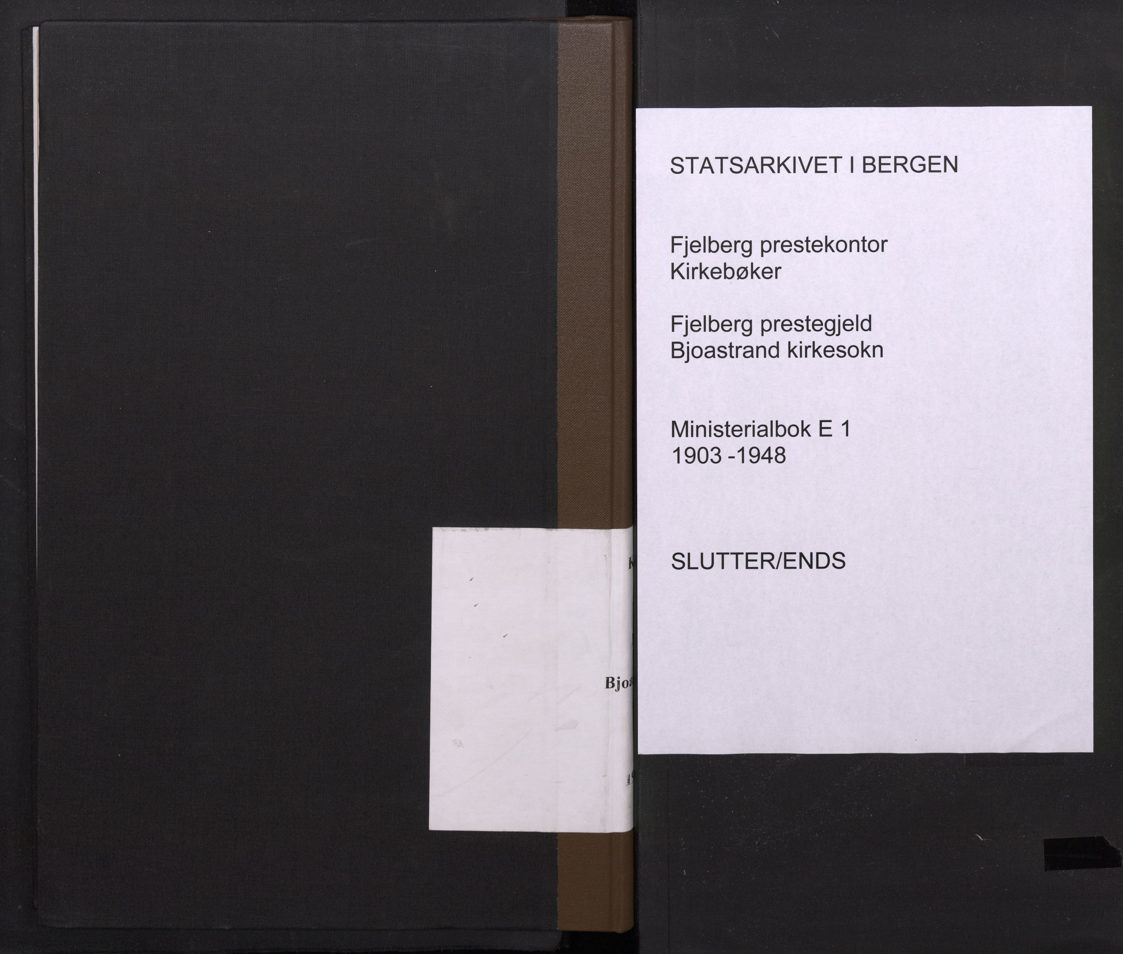 Fjelberg sokneprestembete, SAB/A-75201/H/Haa: Ministerialbok nr. E 1, 1903-1948