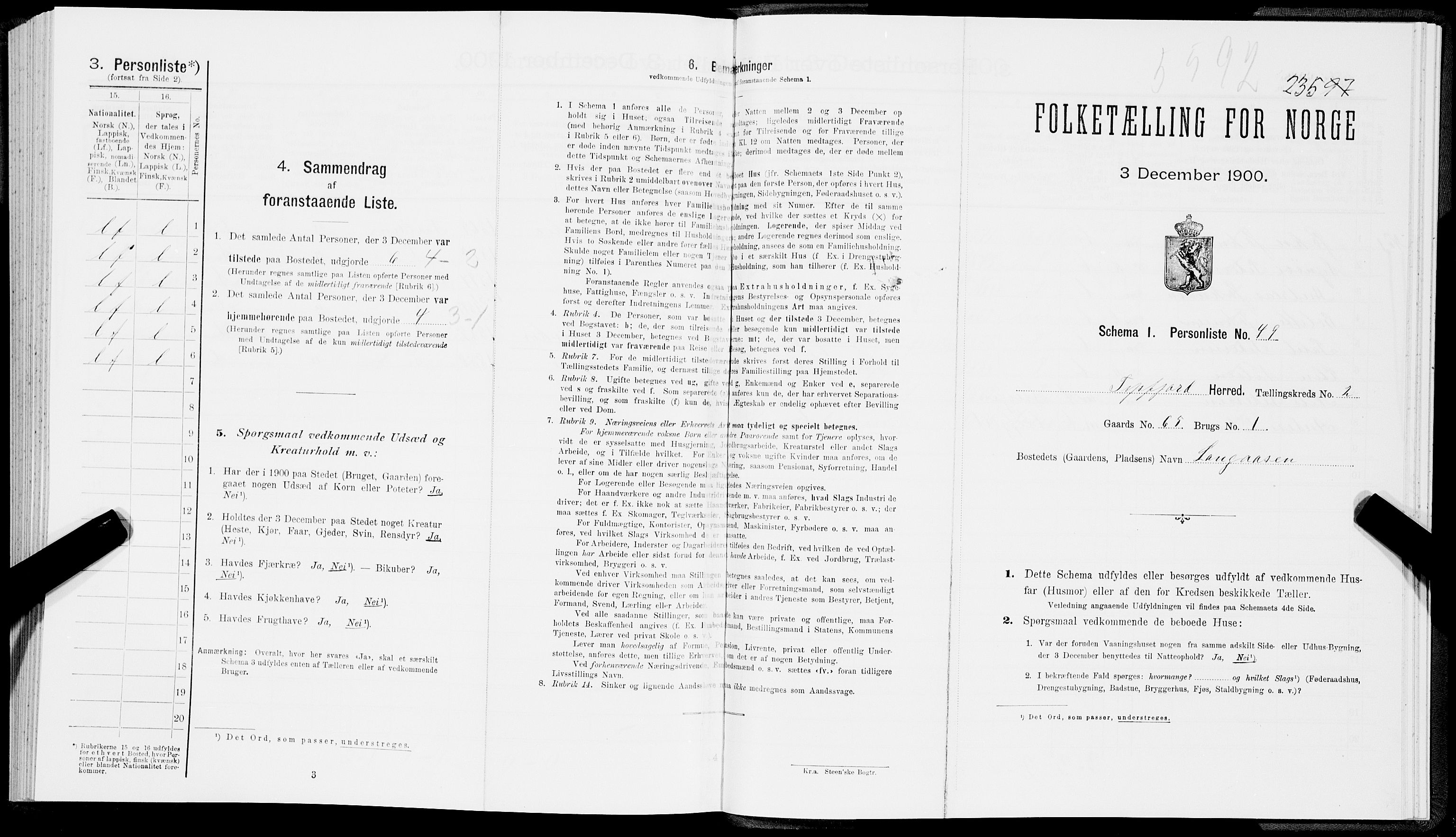 SAT, Folketelling 1900 for 1850 Tysfjord herred, 1900, s. 248