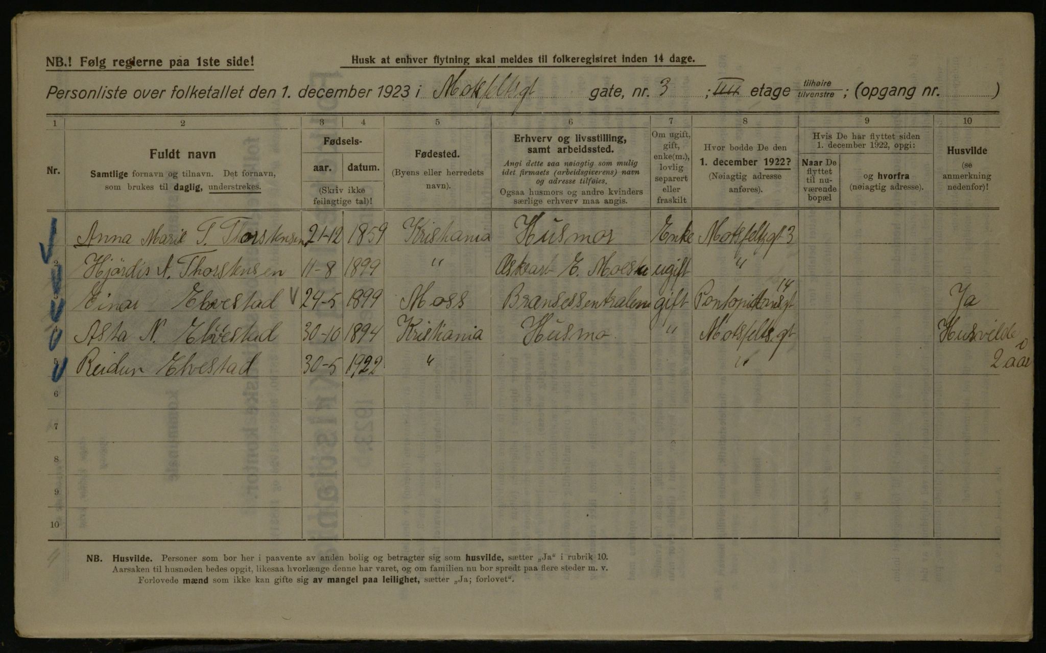 OBA, Kommunal folketelling 1.12.1923 for Kristiania, 1923, s. 72856