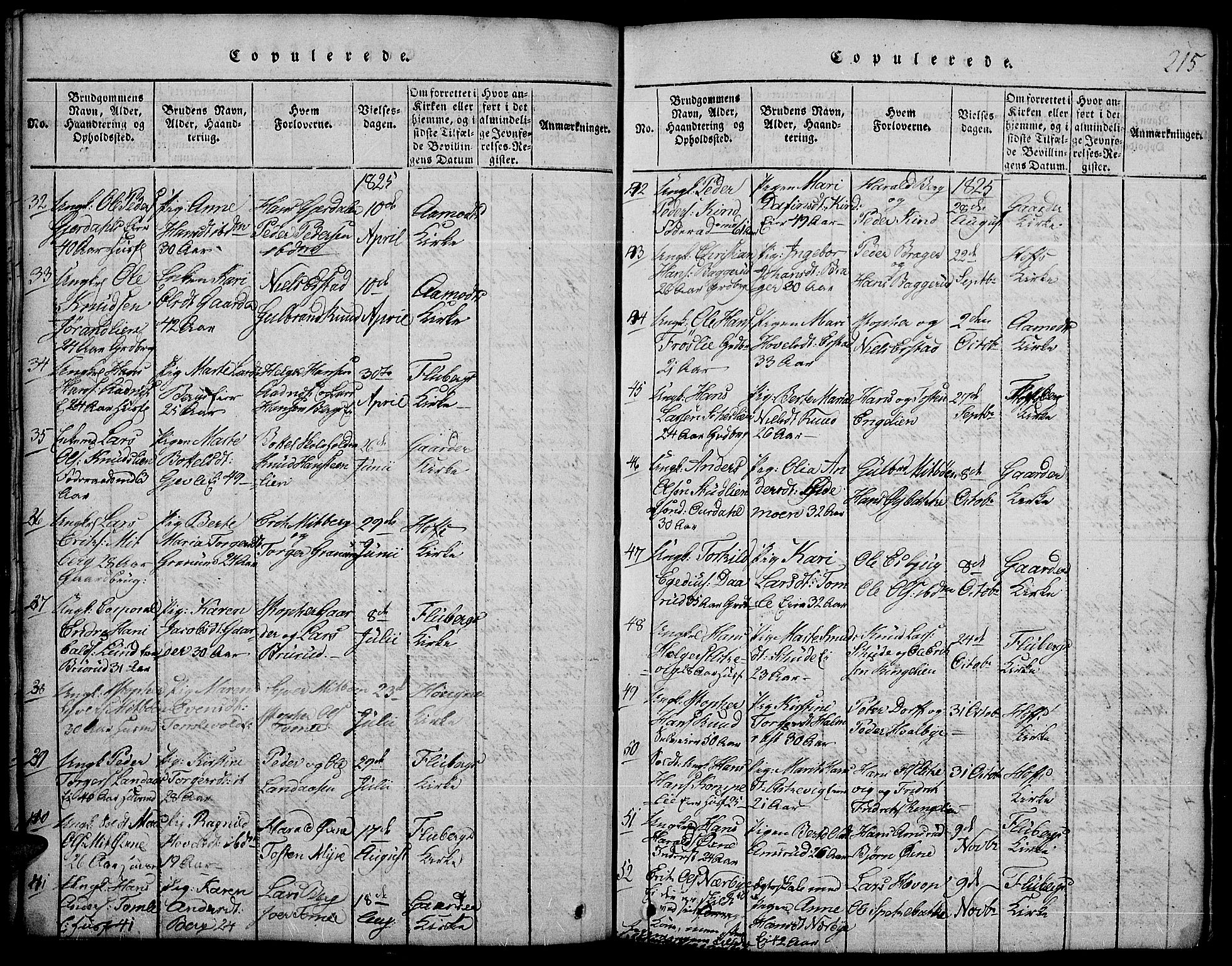 Land prestekontor, AV/SAH-PREST-120/H/Ha/Hab/L0001: Klokkerbok nr. 1, 1814-1833, s. 215