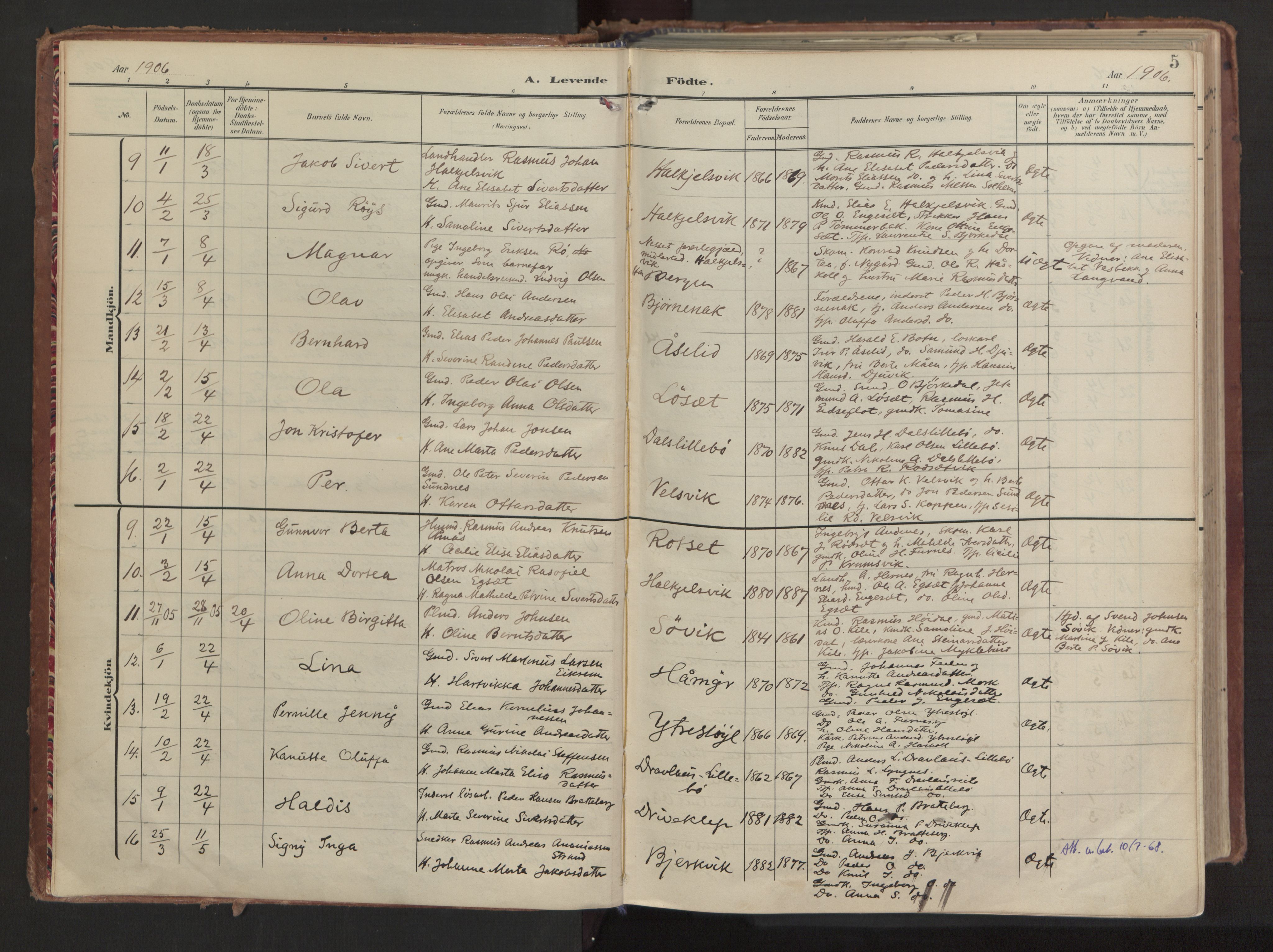 Ministerialprotokoller, klokkerbøker og fødselsregistre - Møre og Romsdal, AV/SAT-A-1454/511/L0144: Ministerialbok nr. 511A11, 1906-1923, s. 5