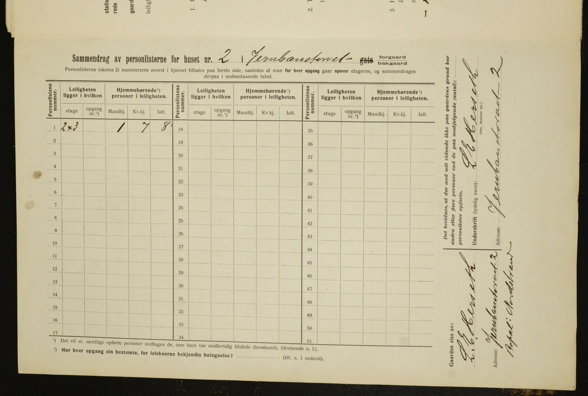 OBA, Kommunal folketelling 1.2.1912 for Kristiania, 1912, s. 47230