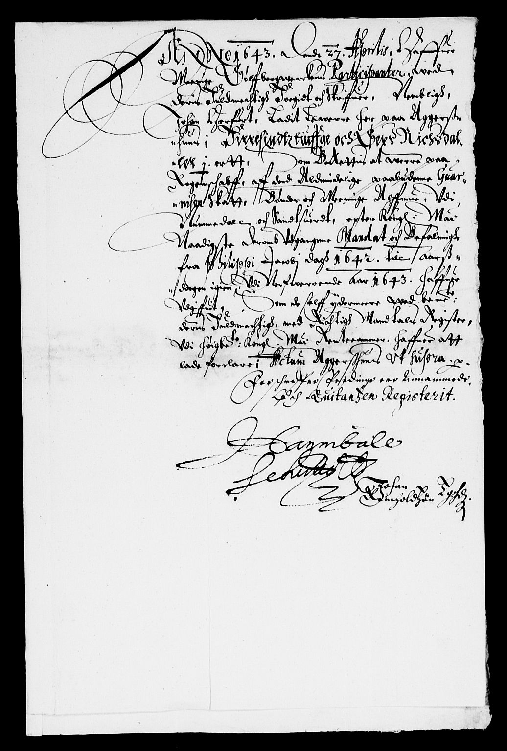 Rentekammeret inntil 1814, Reviderte regnskaper, Lensregnskaper, AV/RA-EA-5023/R/Rb/Rbn/L0003: Numedal og Sandsvær len, 1643-1648