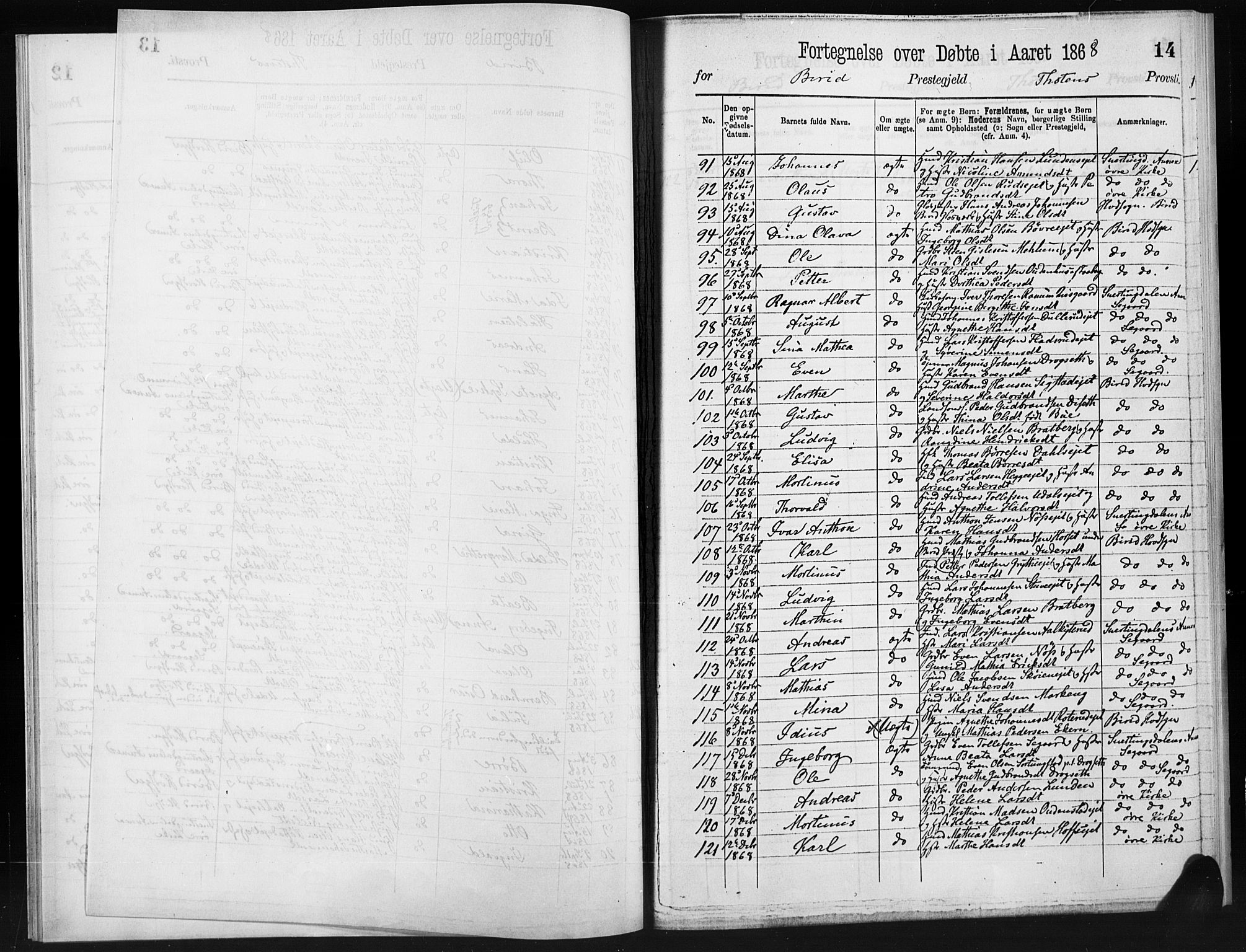 Statistisk sentralbyrå, Sosiodemografiske emner, Befolkning, RA/S-2228/D/Dd: Ministerialbok nr. -, 1866-1872, s. 14