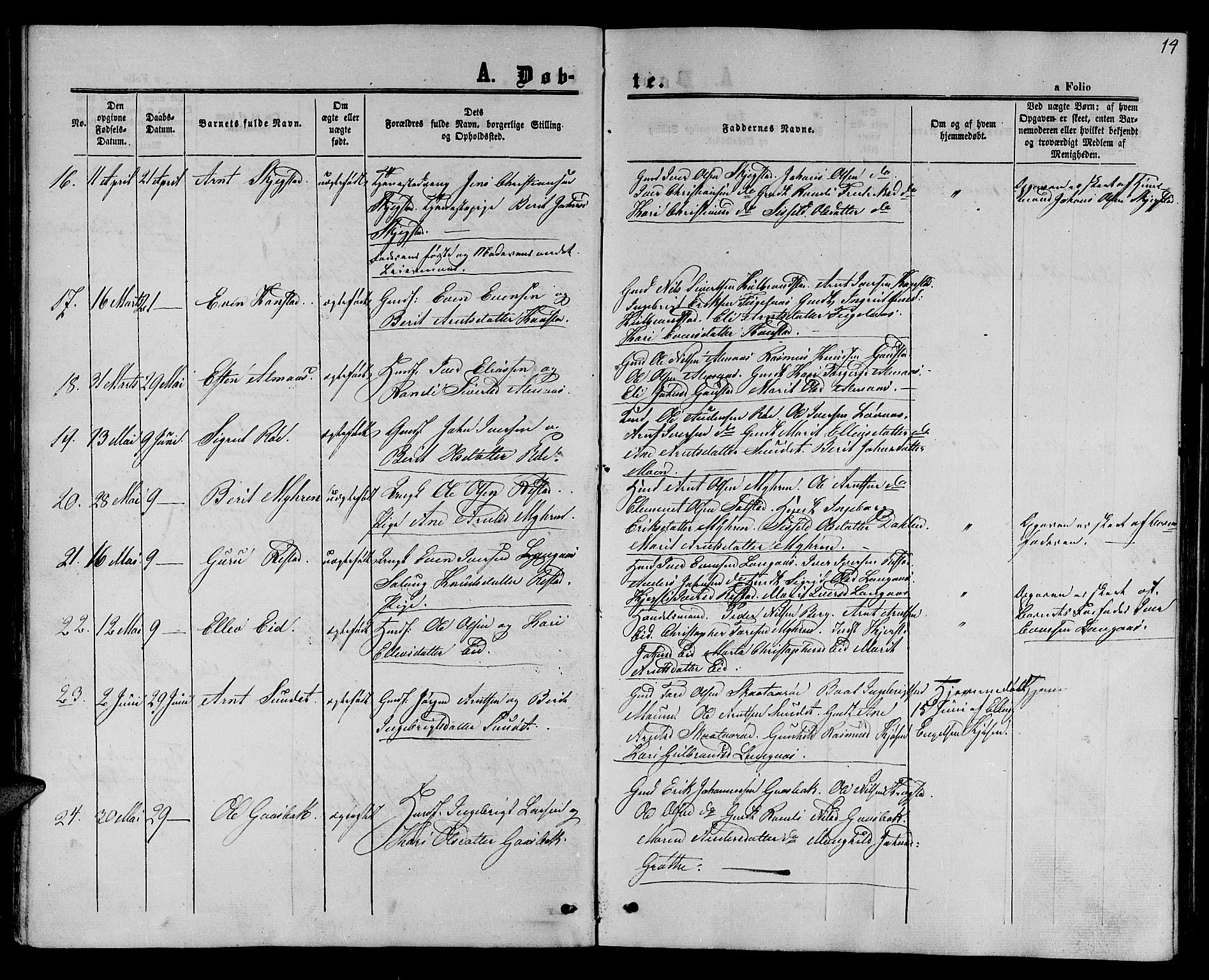 Ministerialprotokoller, klokkerbøker og fødselsregistre - Sør-Trøndelag, SAT/A-1456/694/L1131: Klokkerbok nr. 694C03, 1858-1886, s. 14