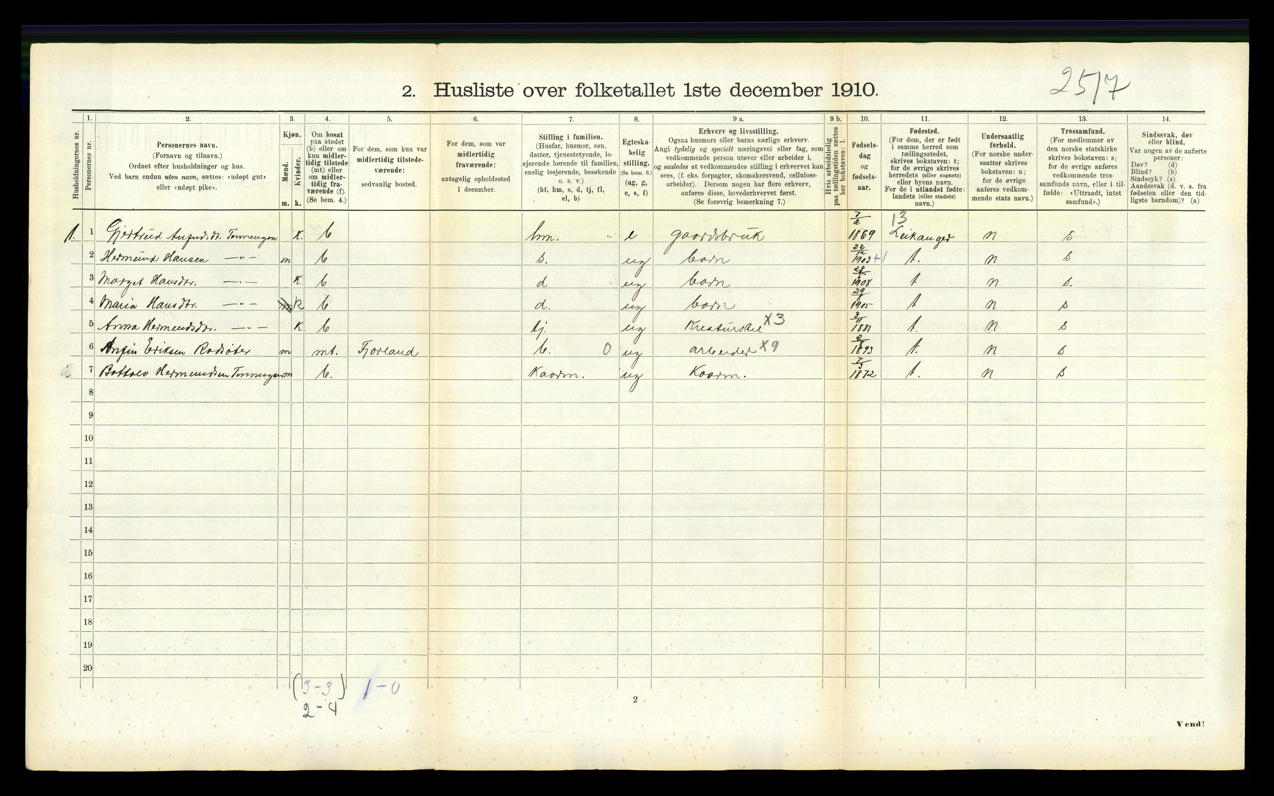 RA, Folketelling 1910 for 1418 Balestrand herred, 1910, s. 479