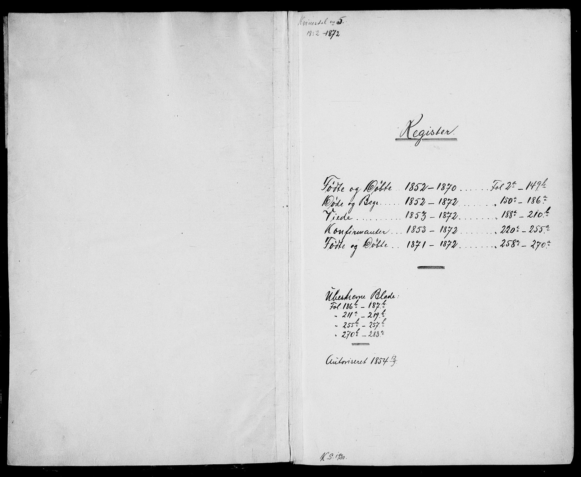 Kvinesdal sokneprestkontor, SAK/1111-0026/F/Fb/Fbb/L0001: Klokkerbok nr. B 1, 1852-1872