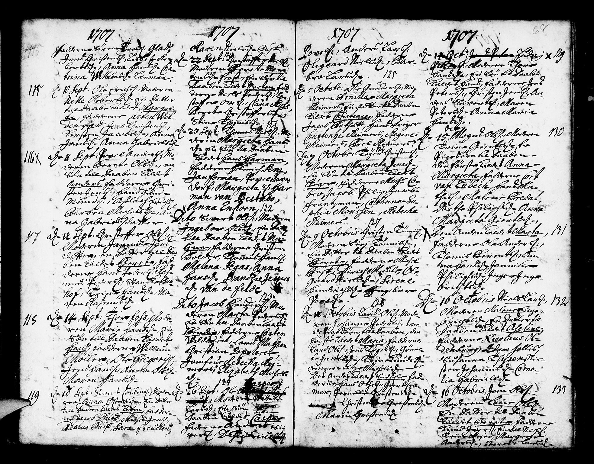 Nykirken Sokneprestembete, AV/SAB-A-77101/H/Haa/L0002: Ministerialbok nr. A 2, 1700-1723, s. 68