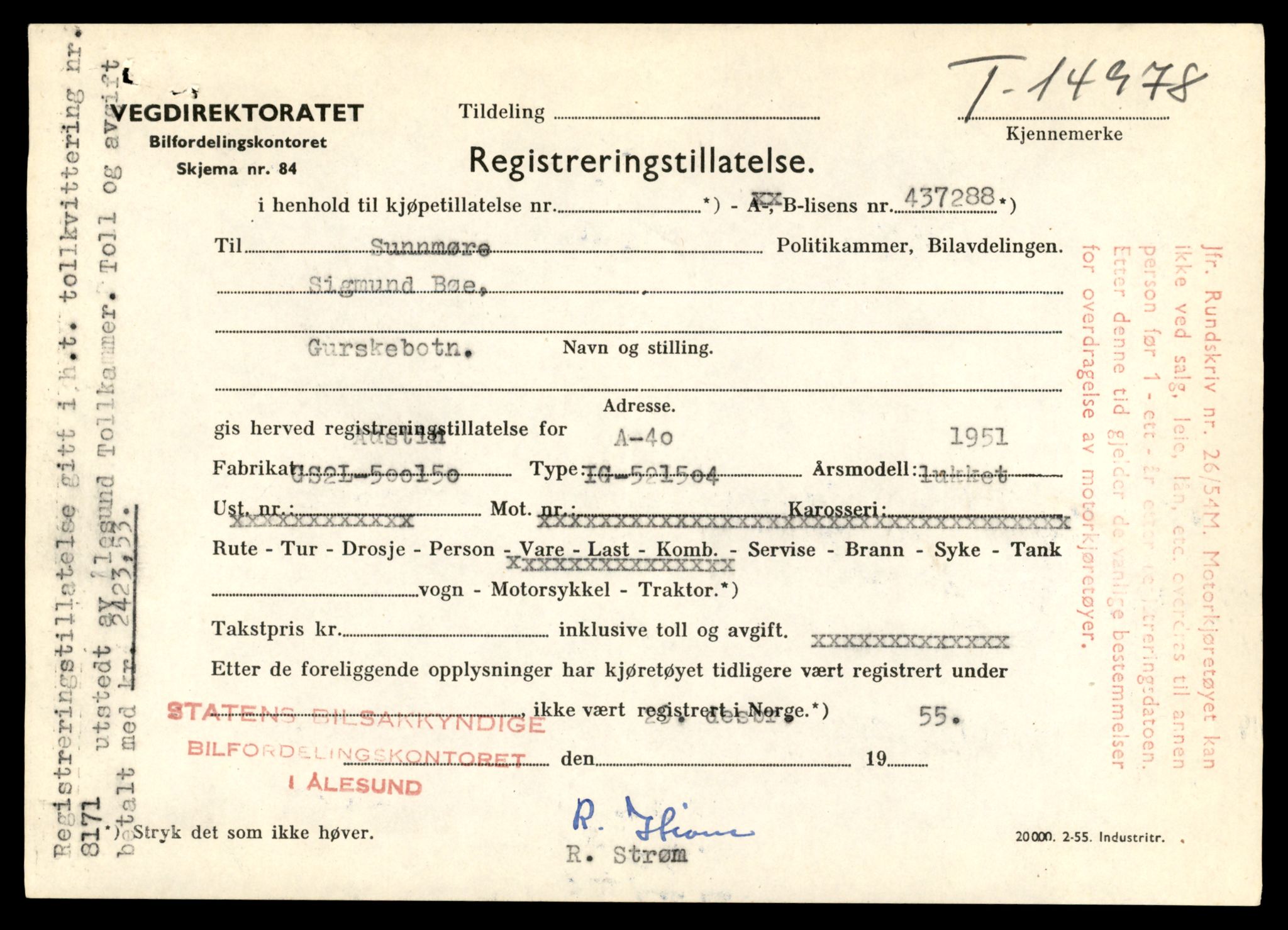 Møre og Romsdal vegkontor - Ålesund trafikkstasjon, AV/SAT-A-4099/F/Fe/L0049: Registreringskort for kjøretøy T 14864 - T 18613, 1927-1998, s. 2715