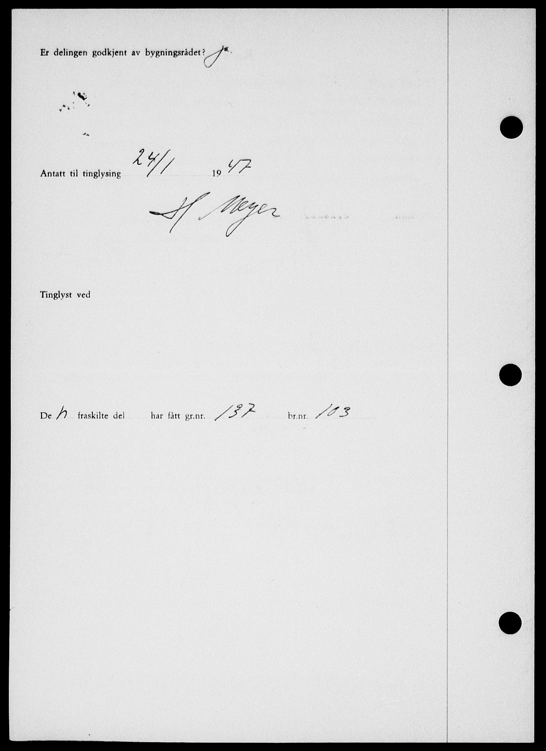 Onsøy sorenskriveri, SAO/A-10474/G/Ga/Gab/L0018: Pantebok nr. II A-18, 1946-1947, Dagboknr: 208/1947