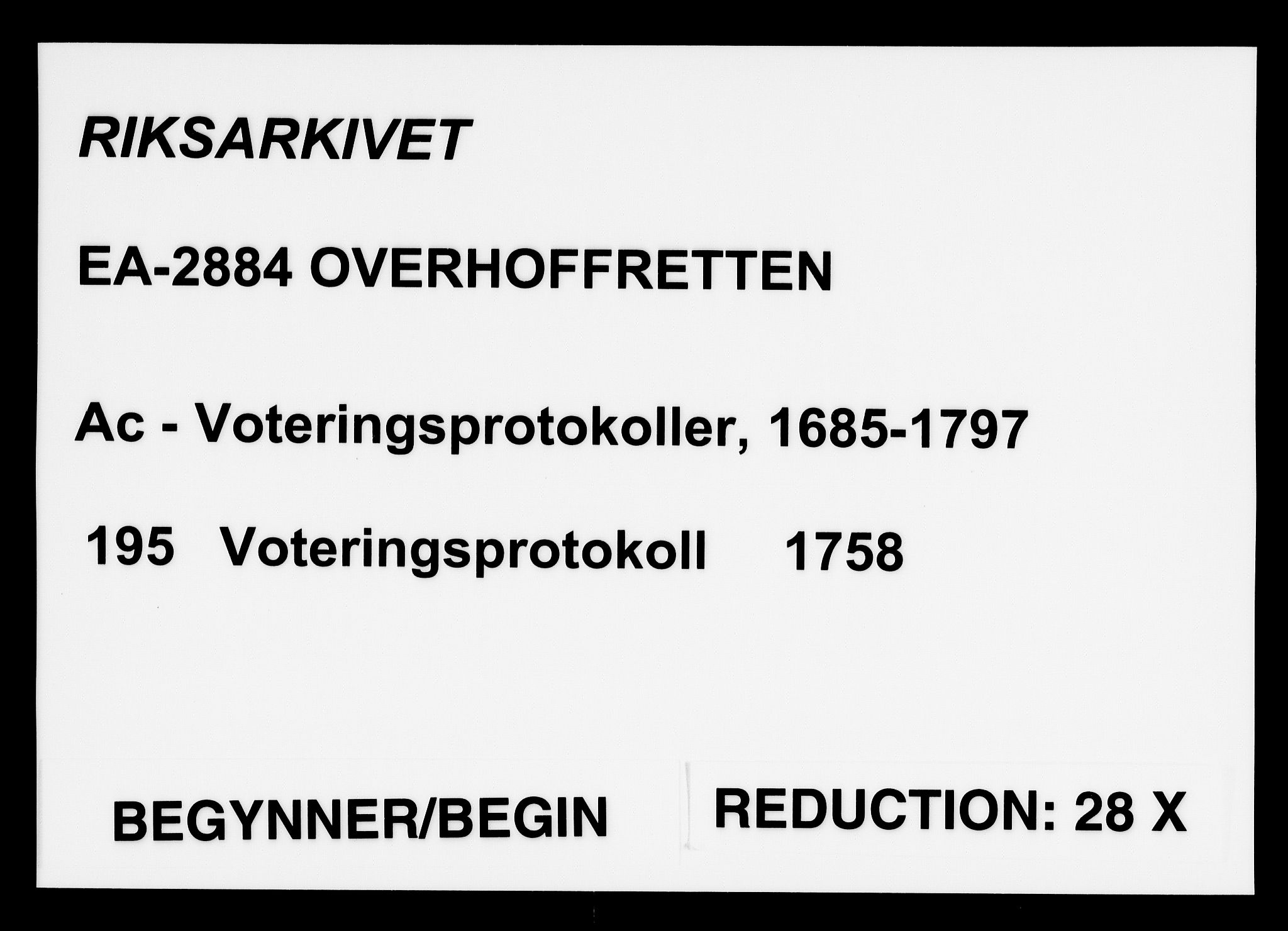 Overhoffretten 1667-1797, AV/RA-EA-2884/Ac/L0195: Voteringsprotokoll, 1758