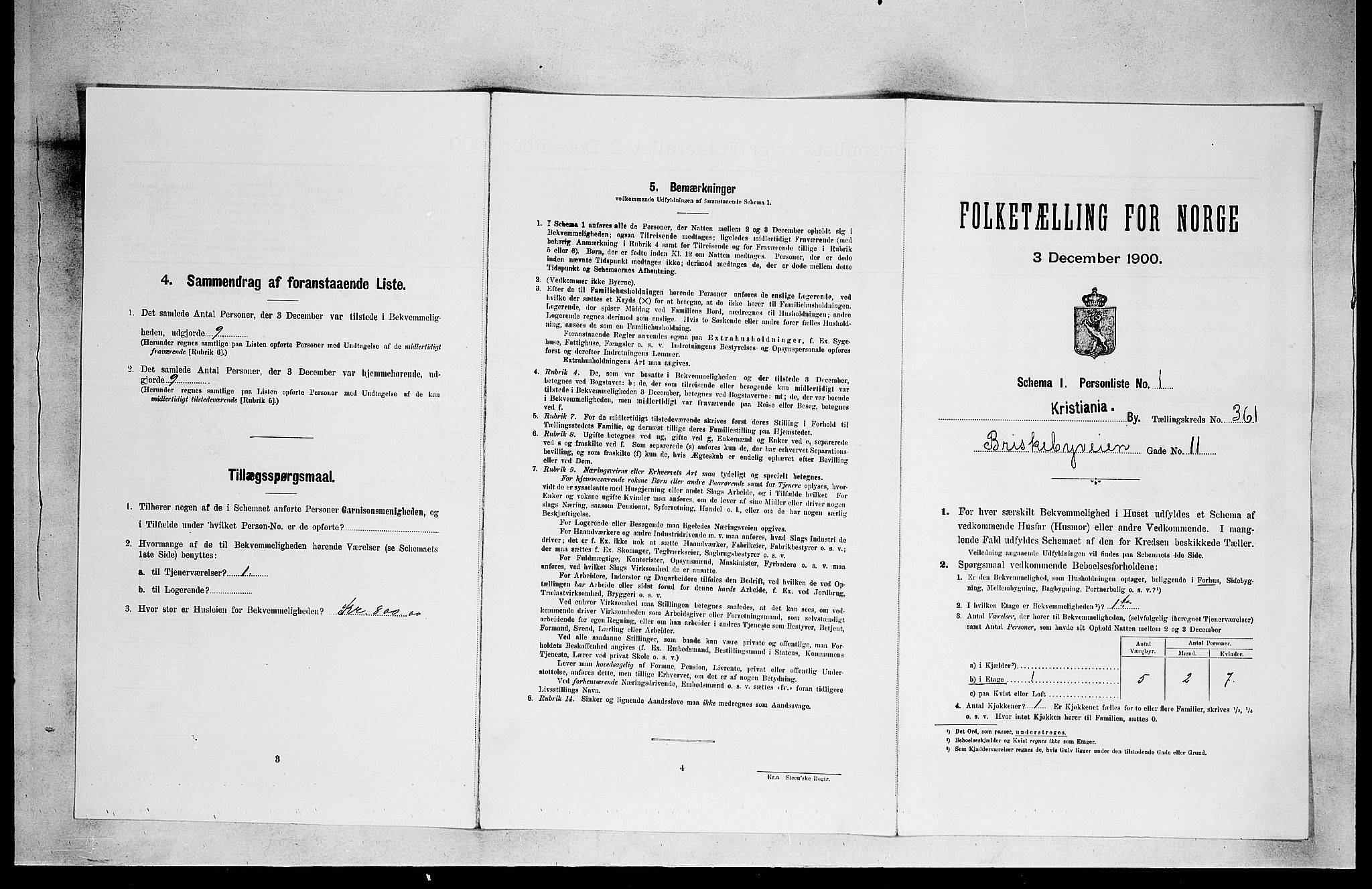 SAO, Folketelling 1900 for 0301 Kristiania kjøpstad, 1900, s. 8461