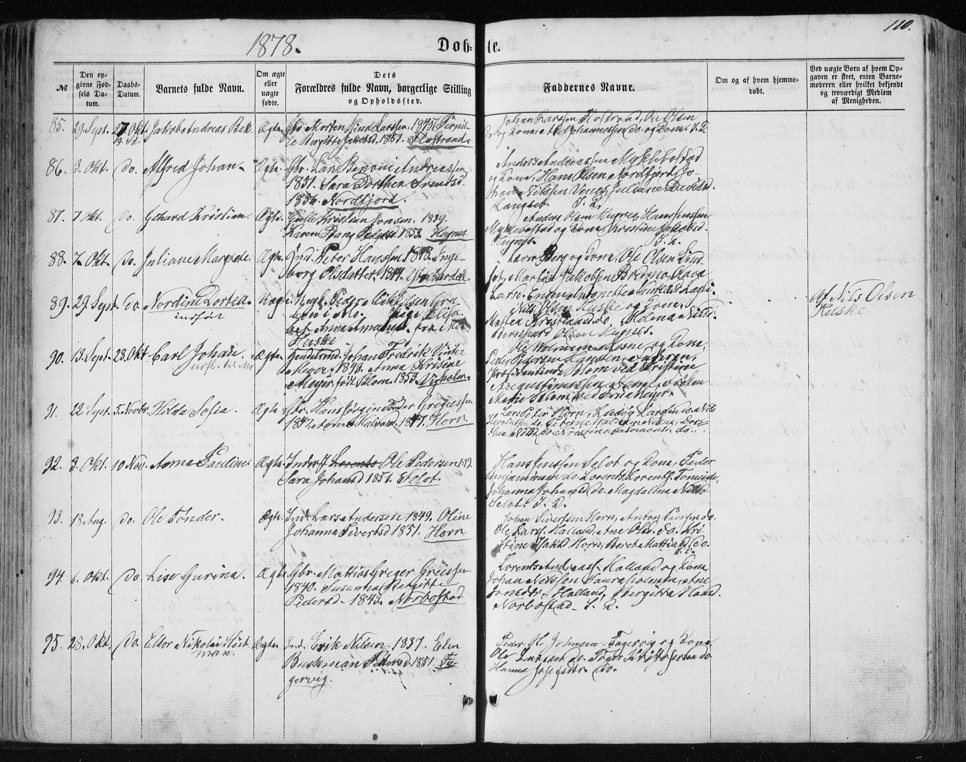 Ministerialprotokoller, klokkerbøker og fødselsregistre - Nordland, AV/SAT-A-1459/838/L0556: Klokkerbok nr. 838C03, 1861-1893, s. 110