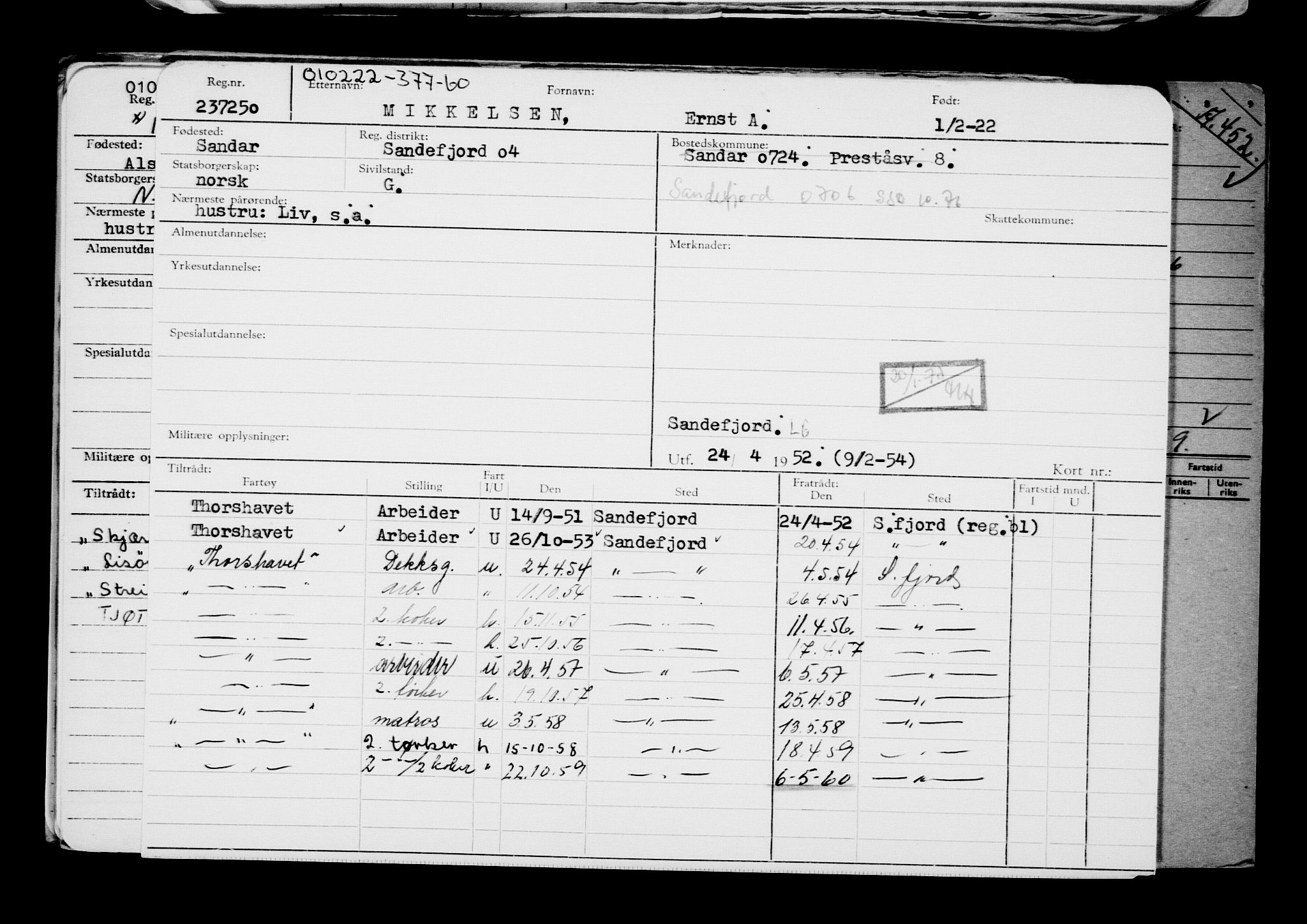 Direktoratet for sjømenn, AV/RA-S-3545/G/Gb/L0202: Hovedkort, 1922, s. 504