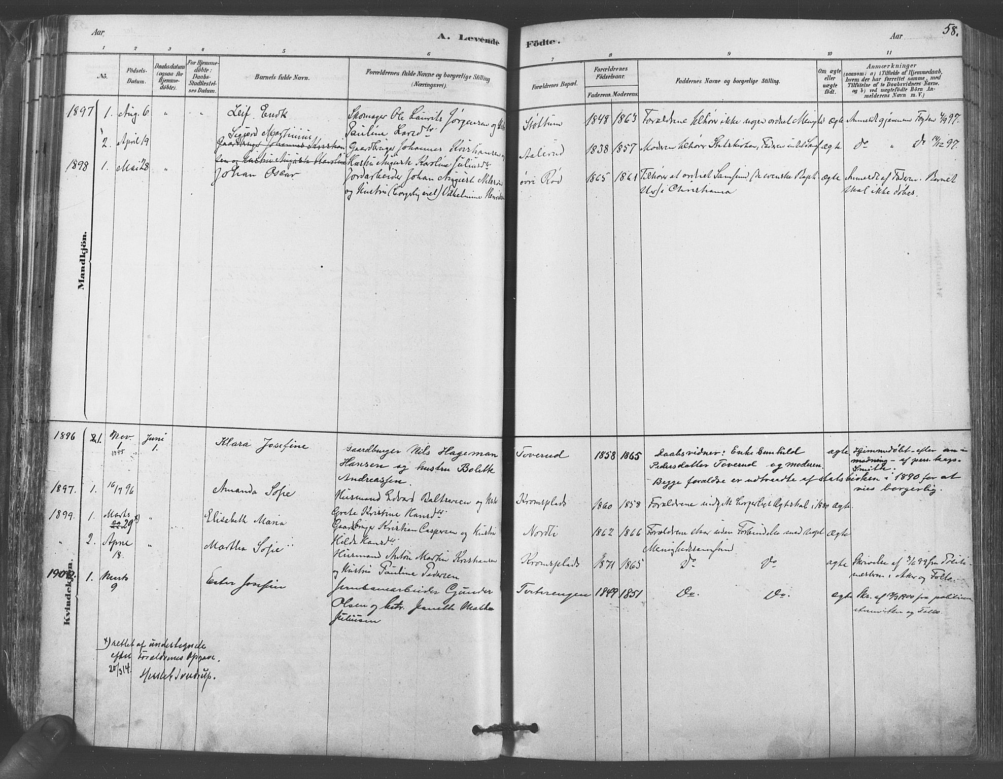 Vestby prestekontor Kirkebøker, SAO/A-10893/F/Fa/L0009: Ministerialbok nr. I 9, 1878-1900, s. 58